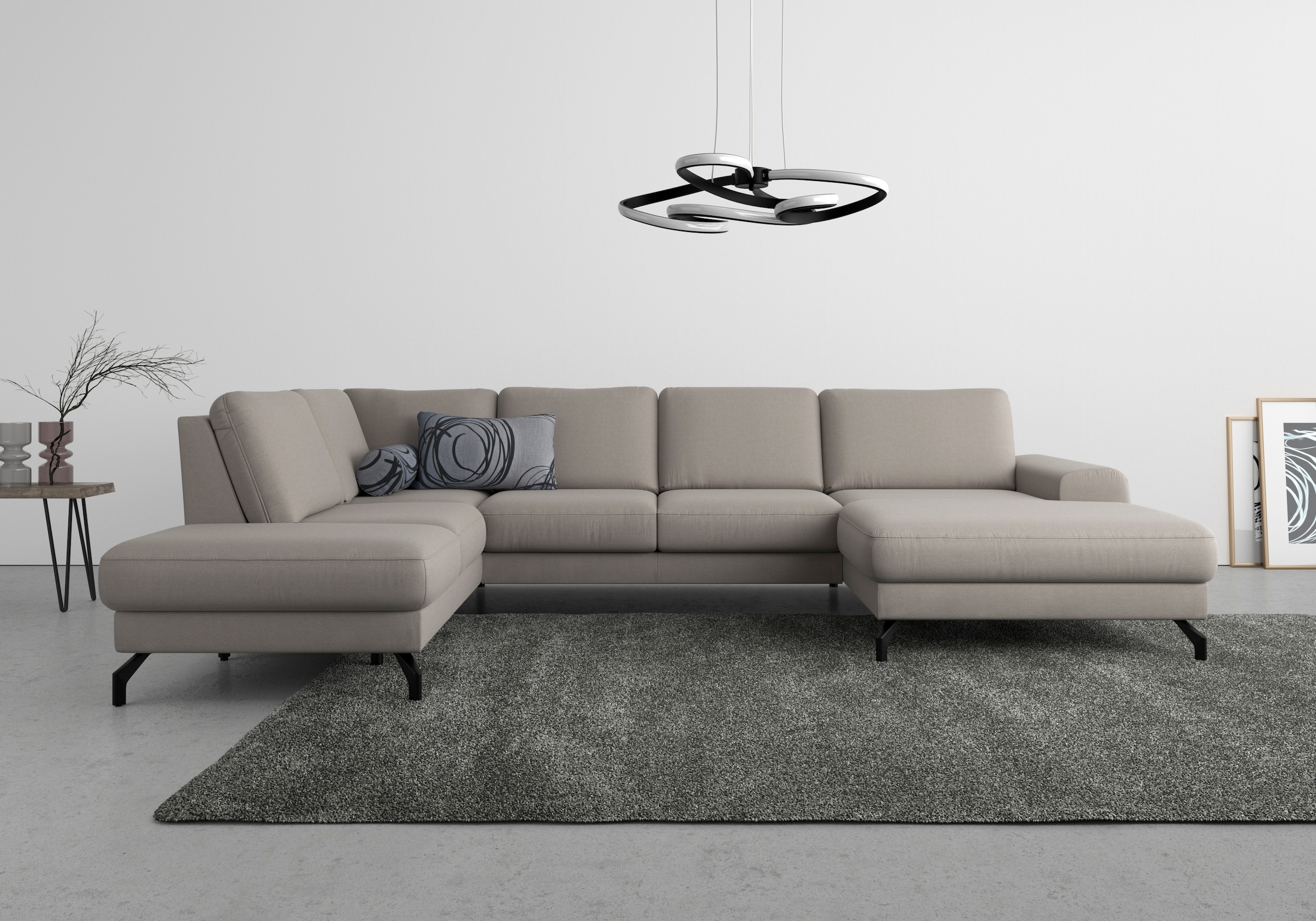 sit&more Wohnlandschaft »Cinturo U-Form«, inklusive Sitztiefenverstellung und Federkern, Sitzhöhe 45 cm