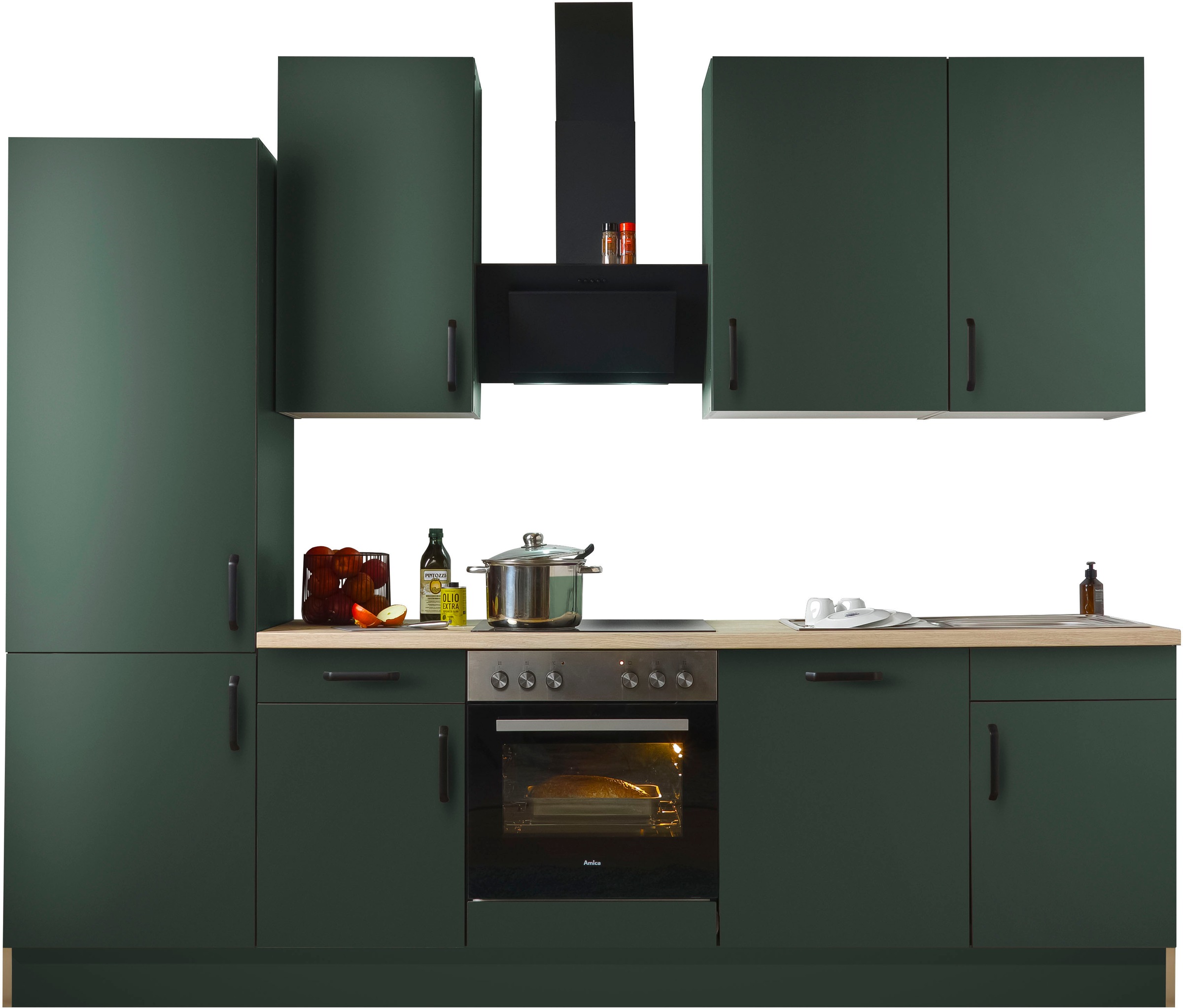 wiho Küchen Küchenzeile ""Simi", mit verstellbaren Füßen, Breite 280 cm," wahlweise mit E-Geräten, Soft-Close-Funktion in Schubkästen & Auszügen