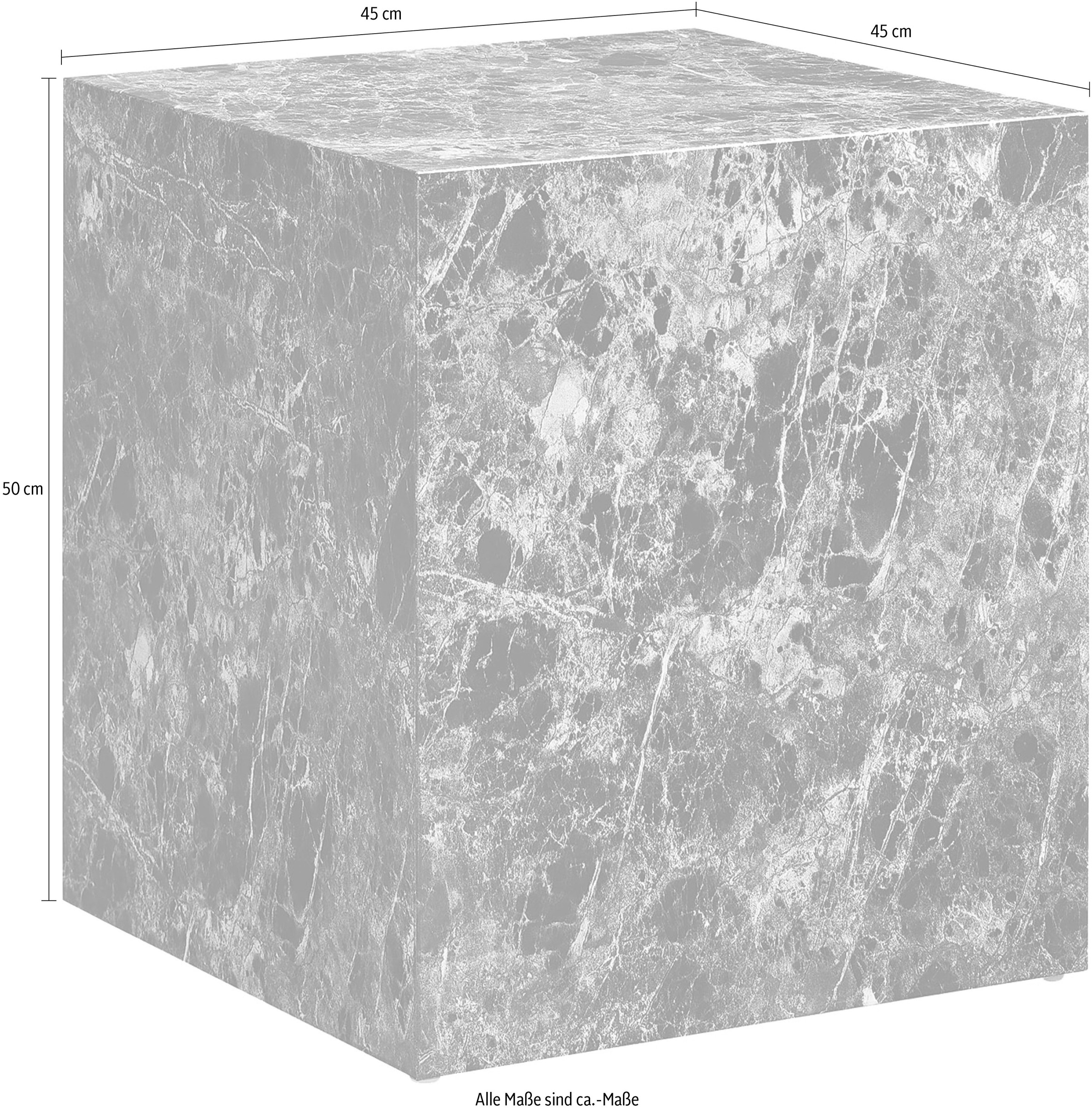 SalesFever Beistelltisch, quadratisch 45x45 cm, in Marmoroptik foliert