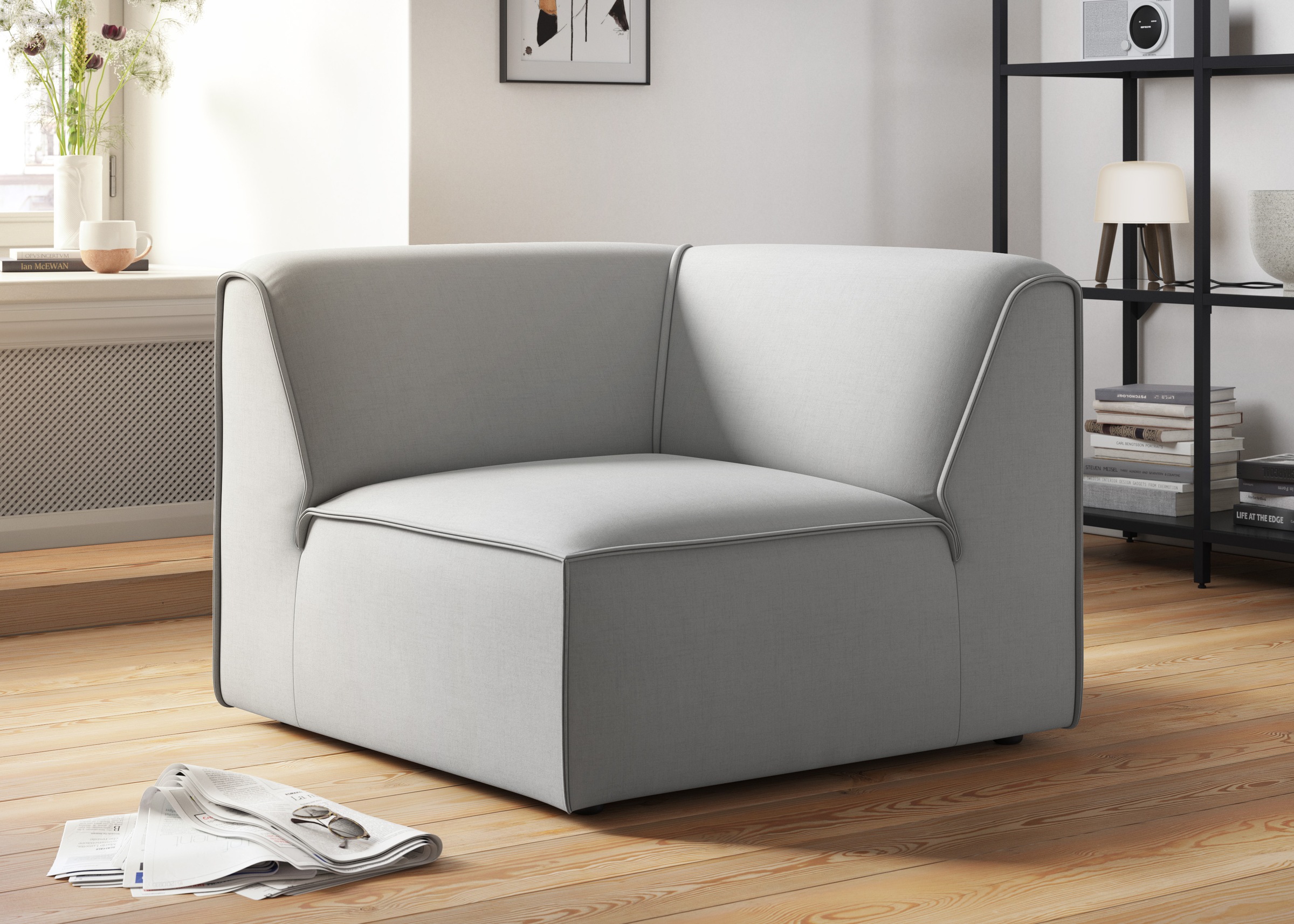 RAUM.ID Sofa-Eckelement »Merid, Sofaelement, Maße B/T/H: 97/97/46 cm«, als Modul oder separat verwendbar, für individuelle Zusammenstellung