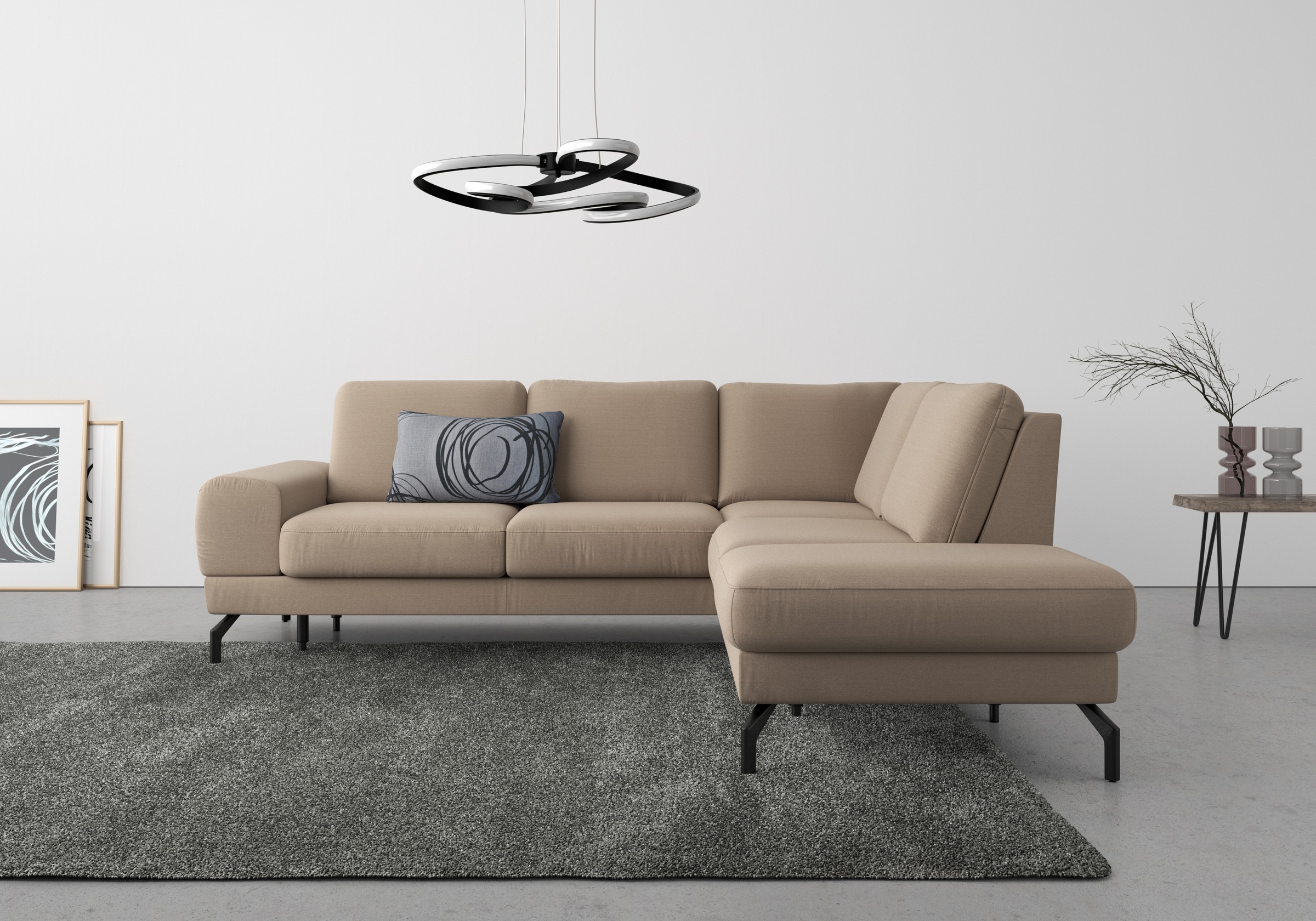 sit&more Ecksofa »Cinturo L-Form«, inklusive Sitztiefenverstellung und Federkern, Sitzhöhe 48 cm