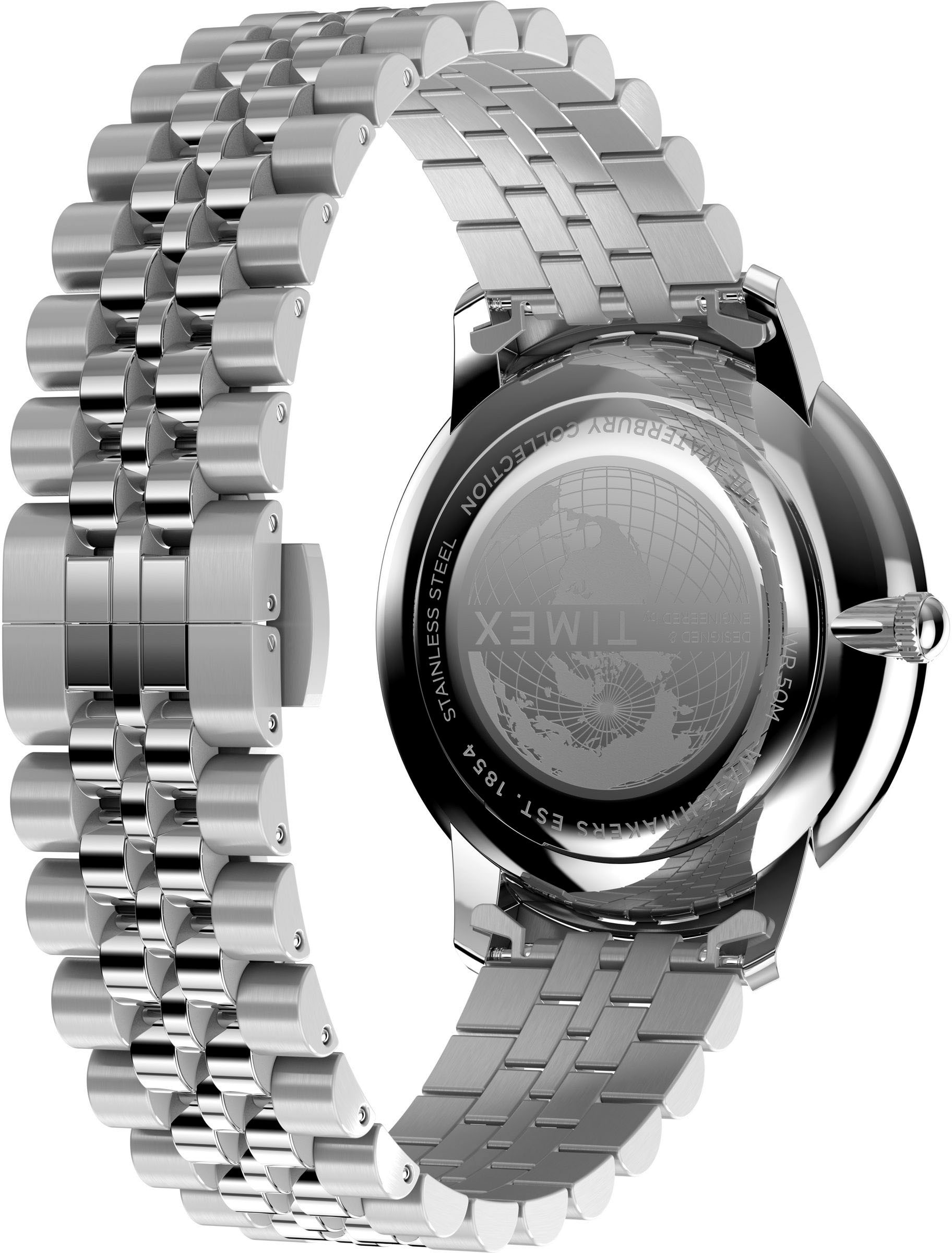 Timex Quarzuhr »WATERBURY METROPOLITAN«, Armbanduhr, Herrenuhr,Edelstahlarmband,analog