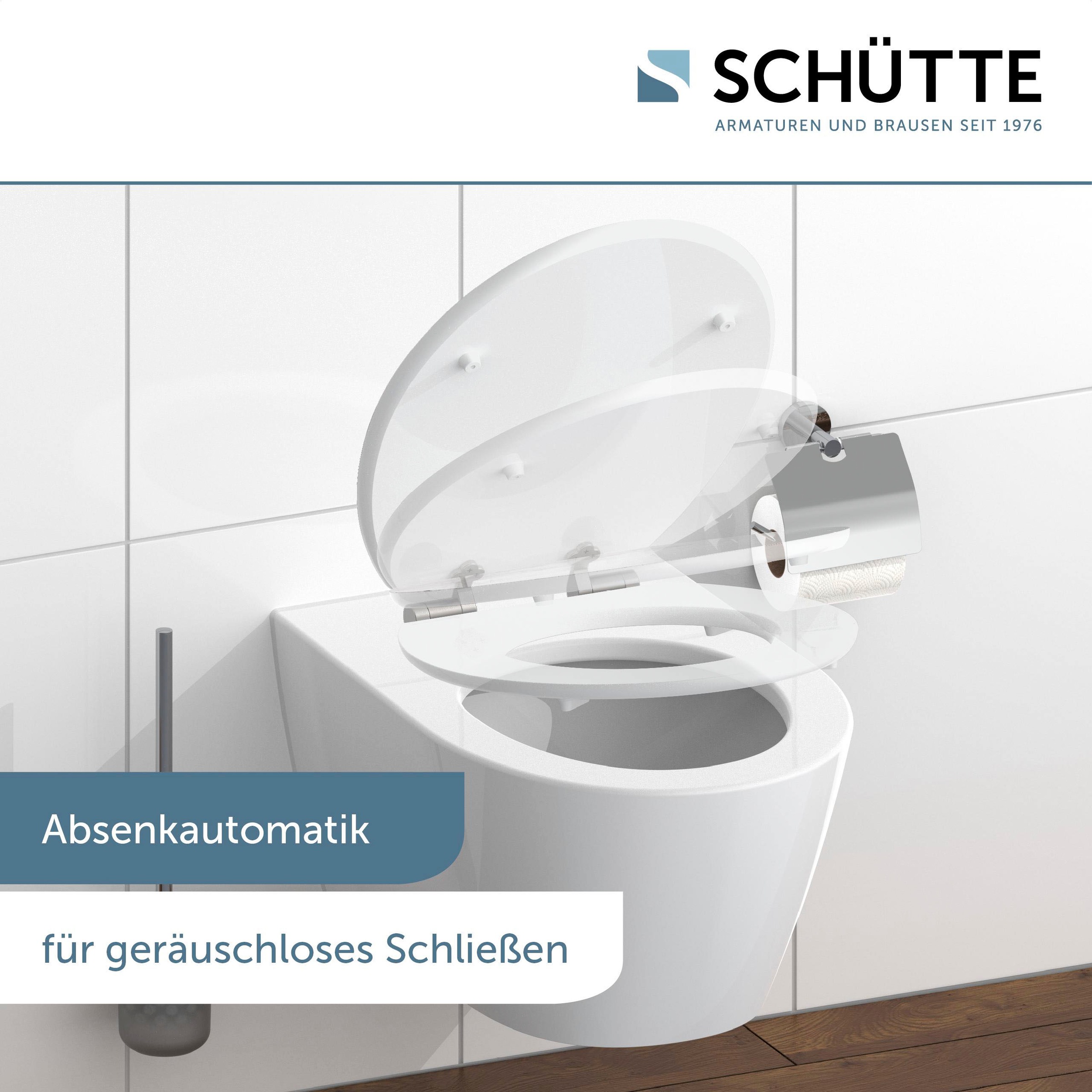 Schütte WC-Sitz »Flowers&Wood«, High Gloss mit MDF Holzkern, mit Absenkautomatik