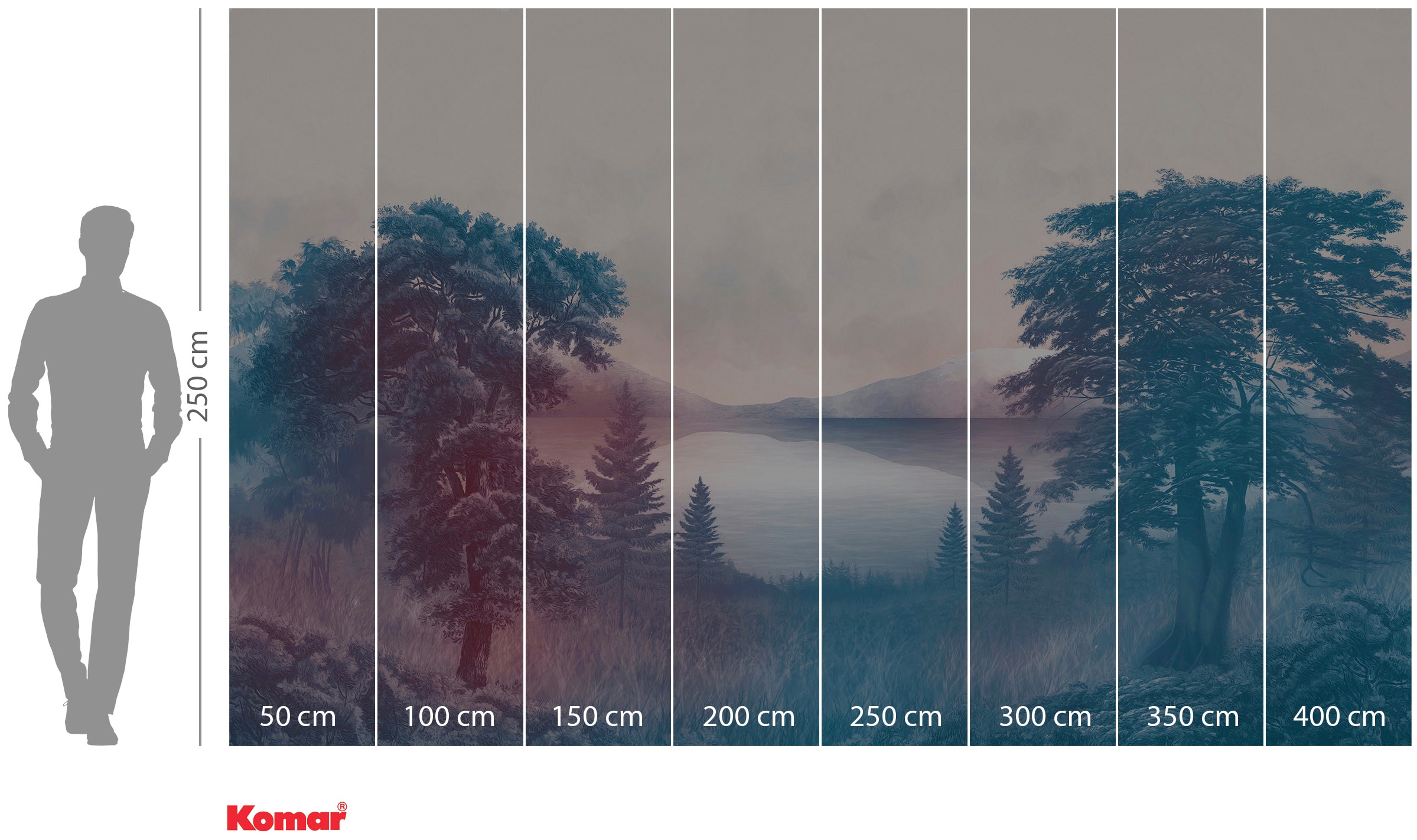Komar Vliestapete »Digitaldruck Vlies - Forestland - Größe 400 x 250 cm«, bedruckt, Wohnzimmer, Schlafzimmer