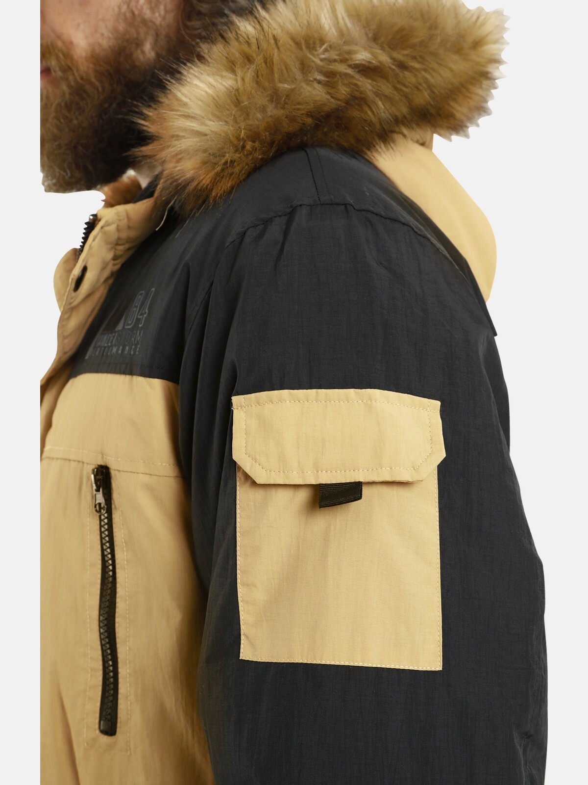Jan Vanderstorm Outdoorjacke »Parka JOKUM«, (1 St.), Kapuze mit Fellimitatbesatz