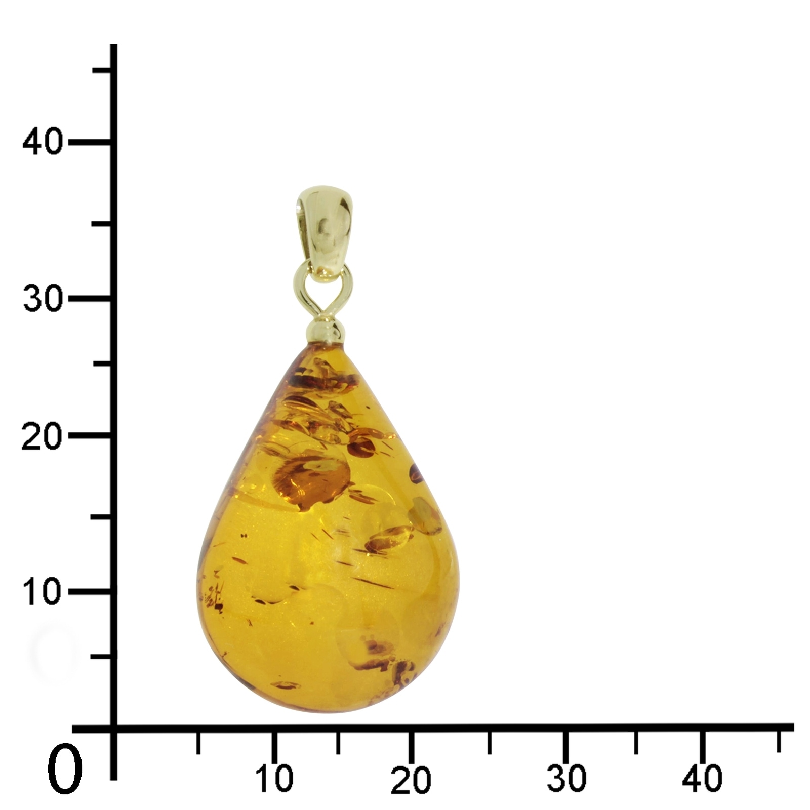 OSTSEE-SCHMUCK Kettenanhänger »- Tropfen ca. 26 mm lang - Gold 333/000 - Bernstein -,«