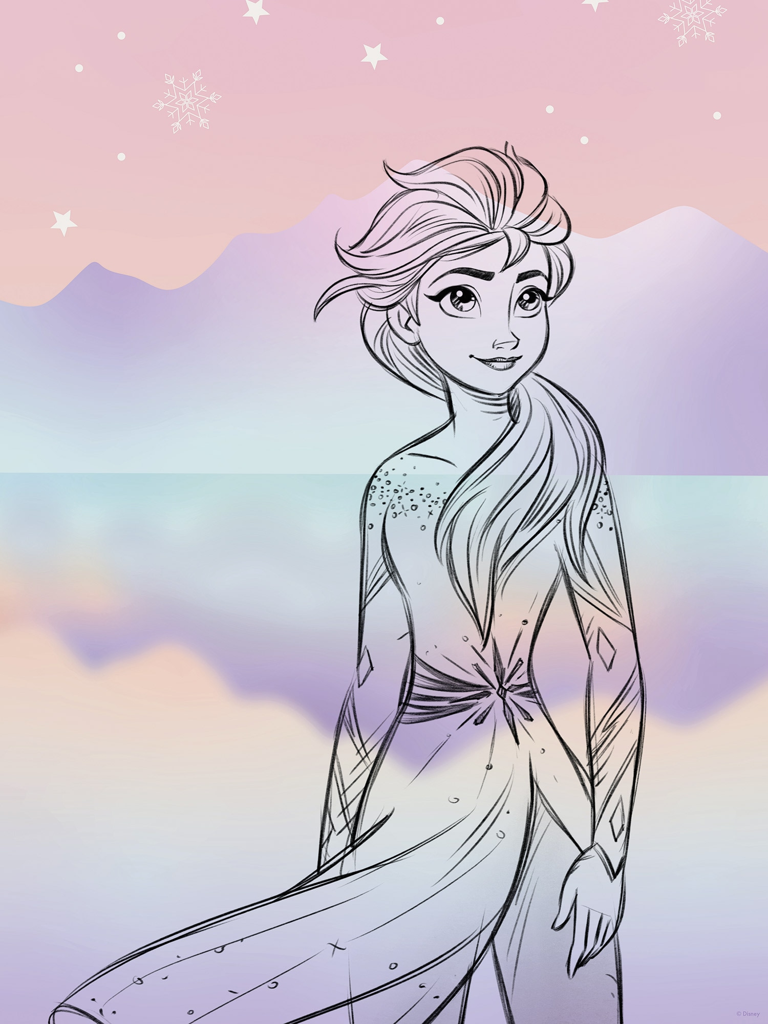 Komar Wandbild »Disney Frozen Pastell Lights« Disney Set, 1 Stk. tlg. 30 x 40 cm (Breite x Höhe) - Kinderzimmer, Dekoration