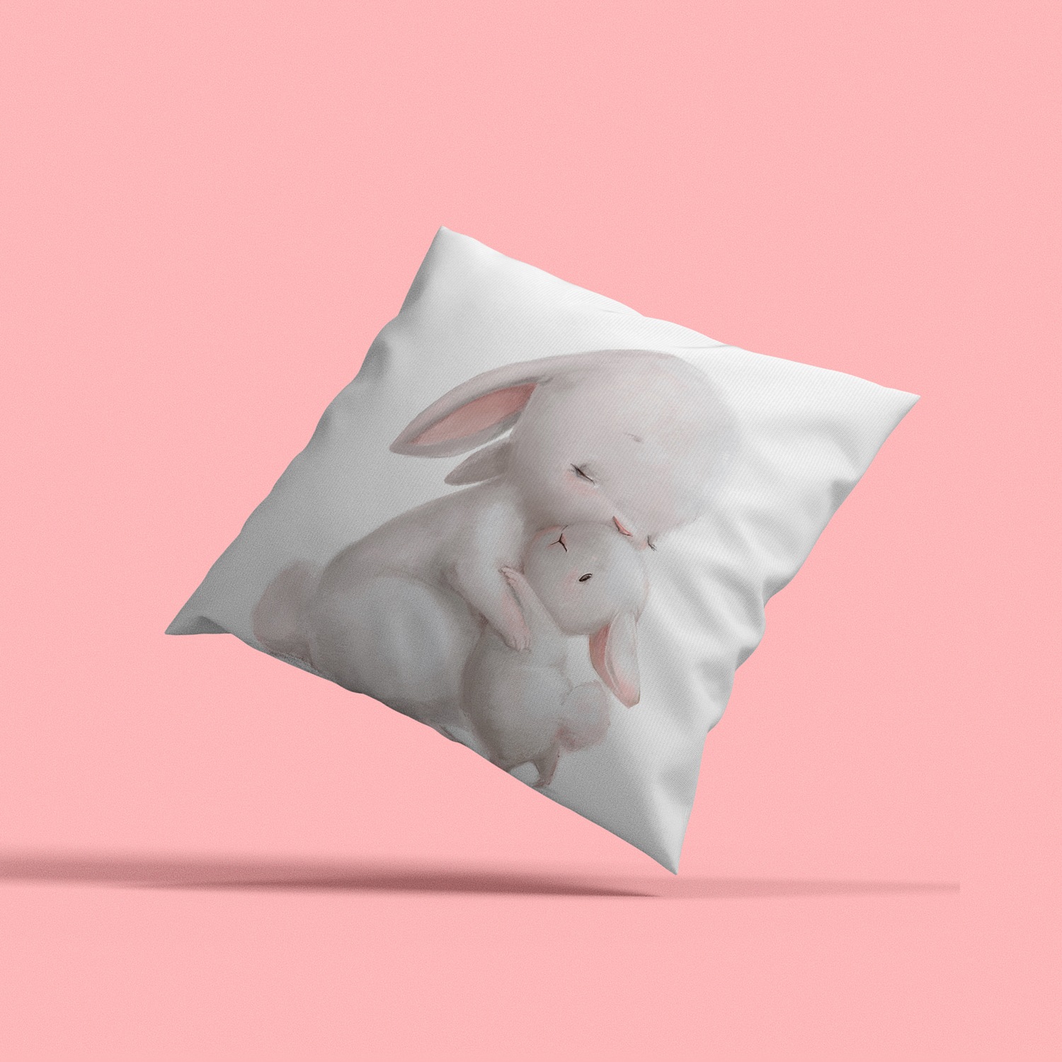 queence Dekokissen »Großer Hase & kleiner Hase«, Kissenhülle mit HD Premium Druck, geruchsneutral, 40x40cm