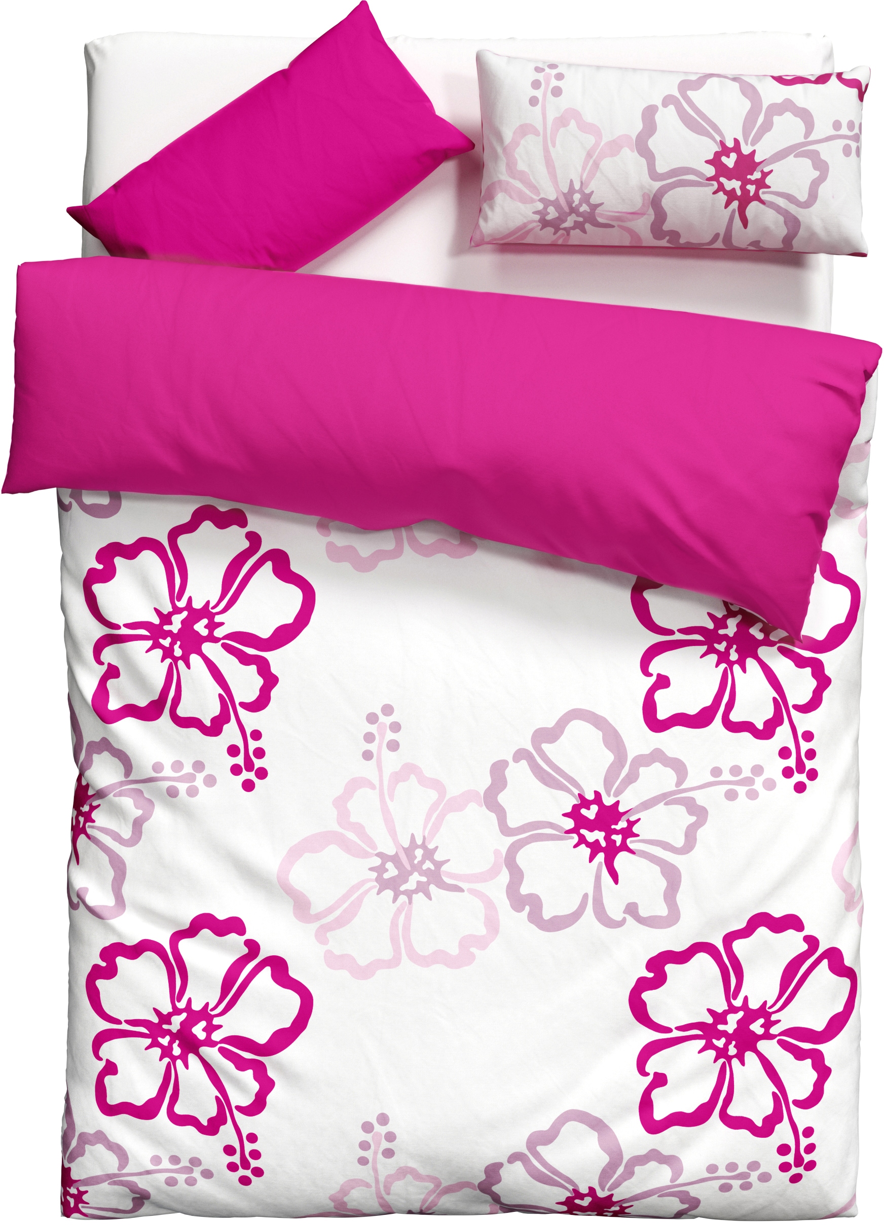 my home Wendebettwäsche »Litschi« 2 tlg. ab Größe 135x200 cm, mit Blumen, in 2 Qualitäten erhältlich, Hawaii