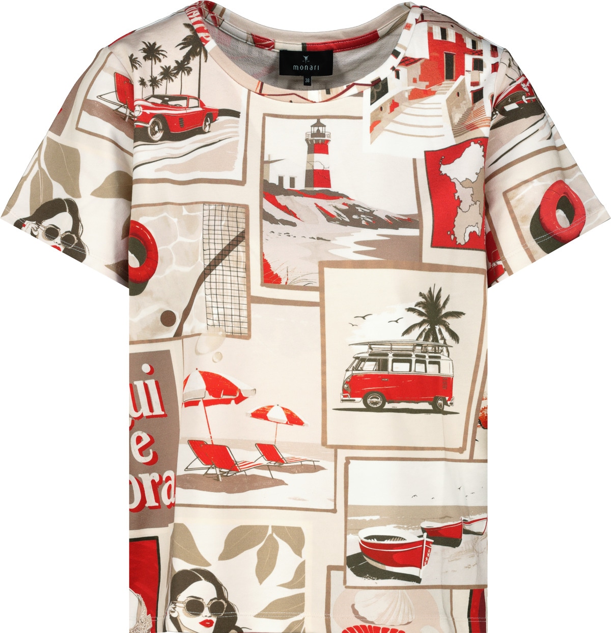 Monari Rundhalsshirt, mit Alloverprint