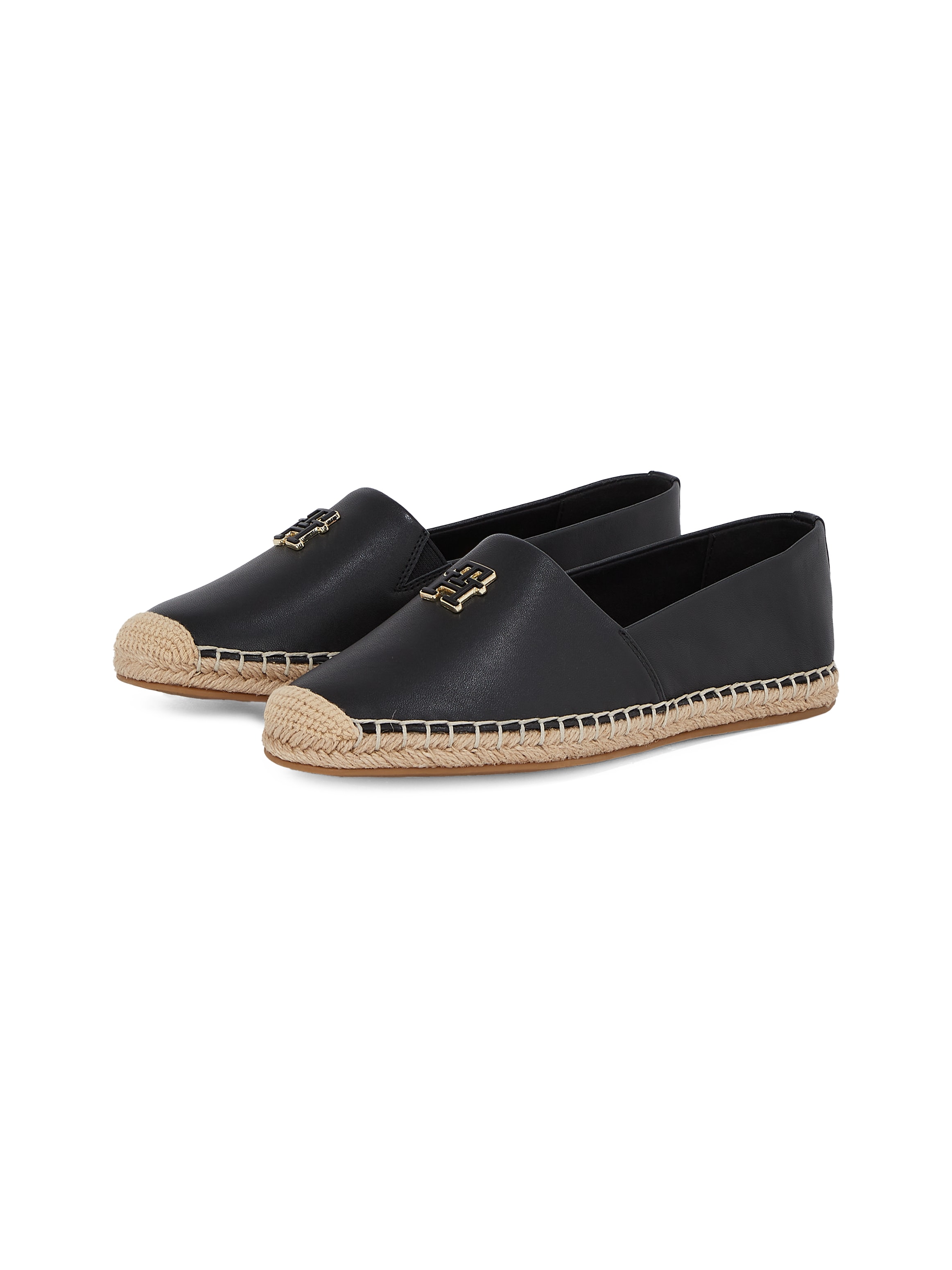 TOMMY HILFIGER Espadrille »TH LOGO LEATHER ESPADRILLE«, Sommermode, Flats, Slipper, Schlupfschuh in...