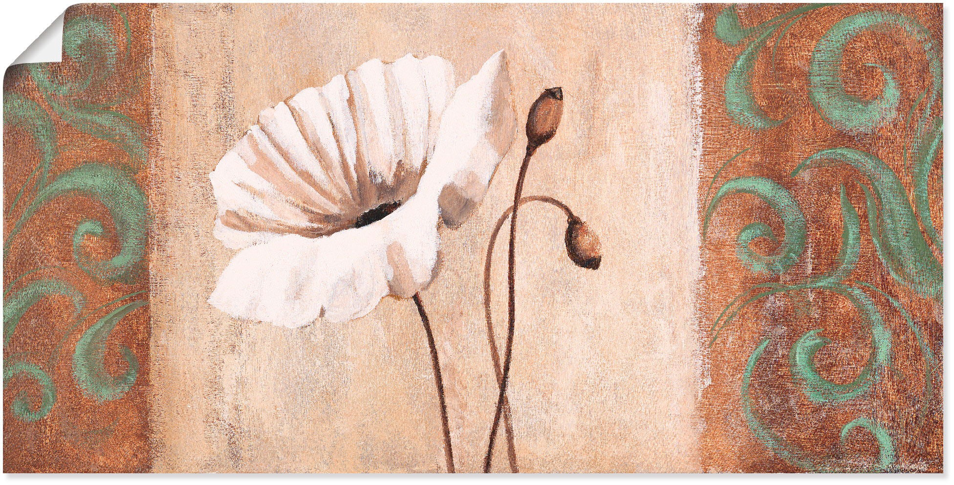 Artland Wandbild »Mohnblumen mit Ornamenten«, Blumen, (1 St.), als Alubild,... kaufen