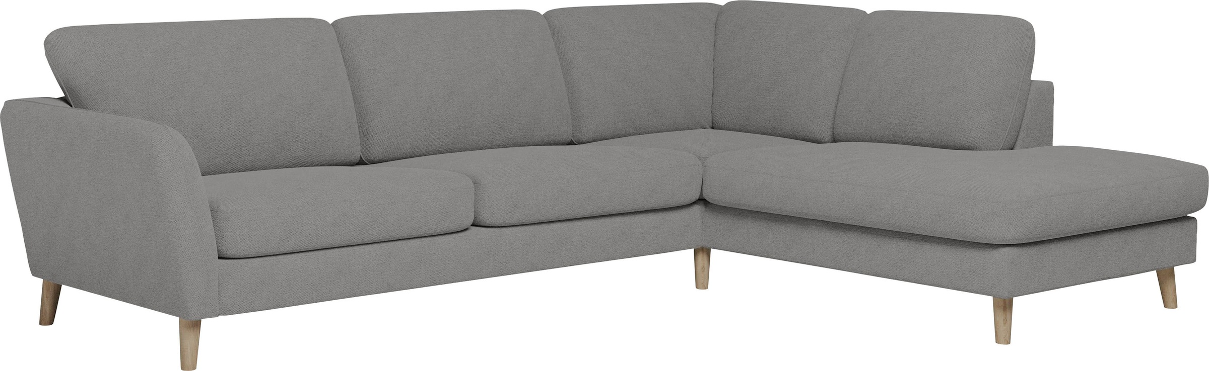 Home affaire Ecksofa »MARSEILLE 278/202 cm, L-Form, Ottom. rechts/links«, Massivholzbeine aus Eiche, in verschieden Bezügen und Farbvarianten