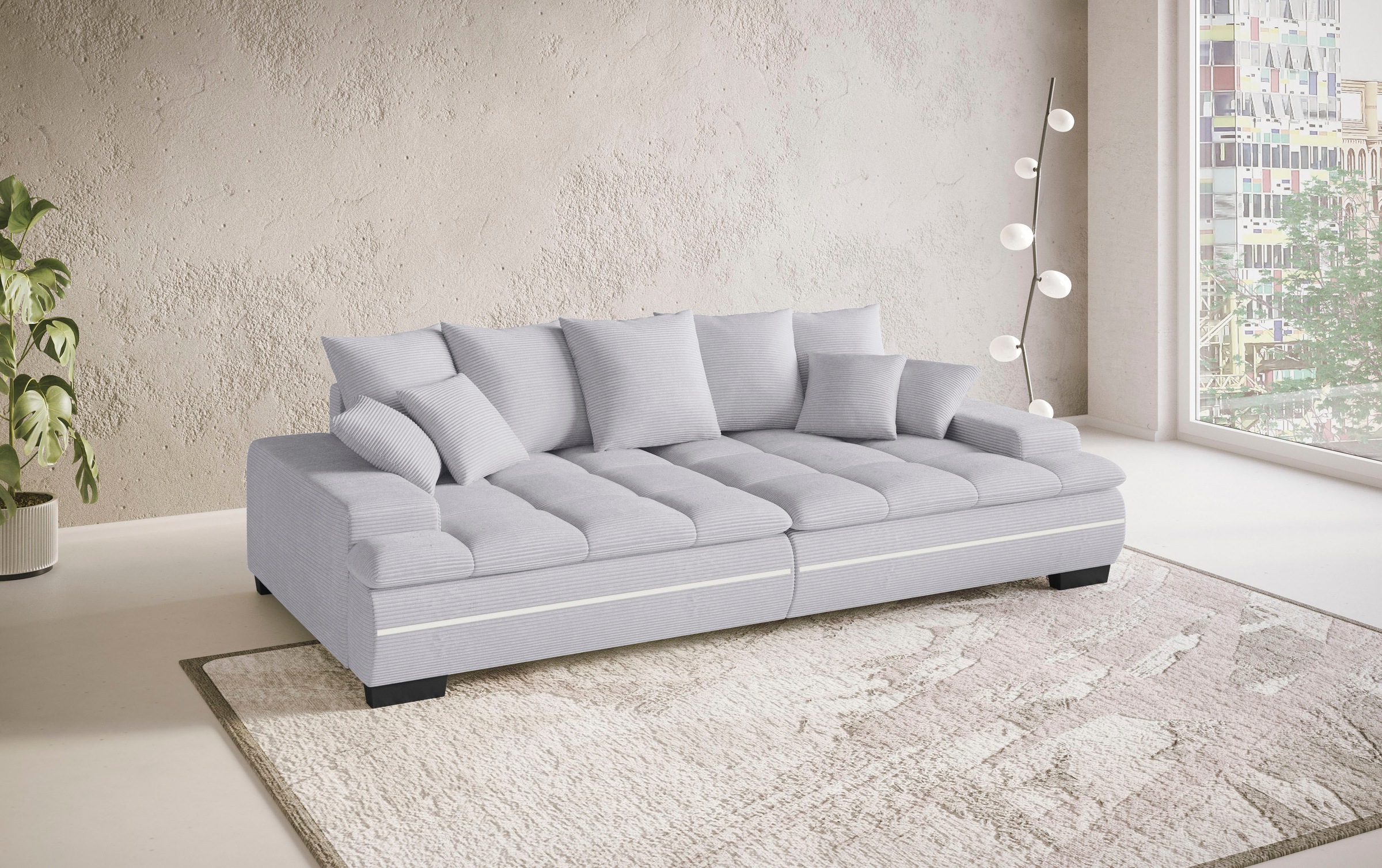 Mr. Couch Big-Sofa »Haiti II«, RGB-LED Beleuchtung, Kaltschaumpolsterung, bis 140 kg belastbar