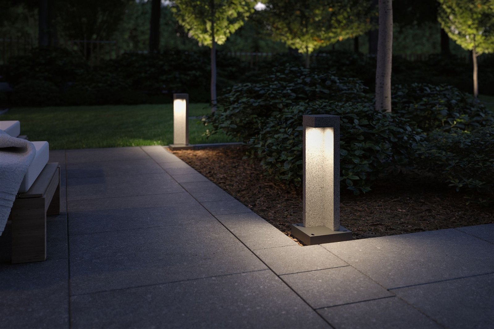 Paulmann LED Pollerleuchte »Concrea IP65 450mm 3000K 6,8W 200lm 230V schwarzer Sandstein Beton«, 1 flammig