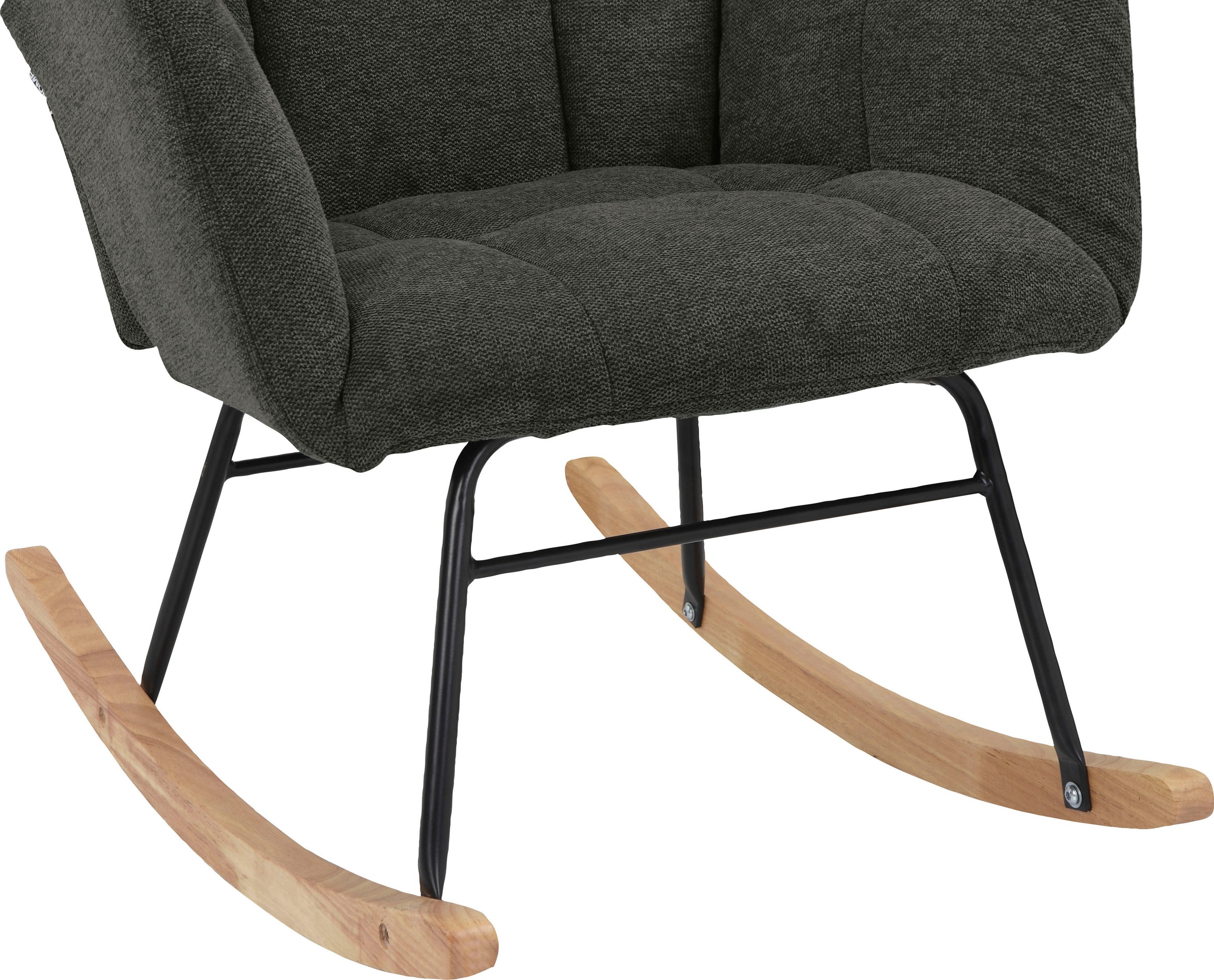 INOSIGN Schaukelsessel »Anika, Ohrensessel Wohnzimmer mit Funktion,«, (1 St.), Sitz und Rücken gepolstert, Beine aus Metall und Holz, Sitzhöhe 48 cm