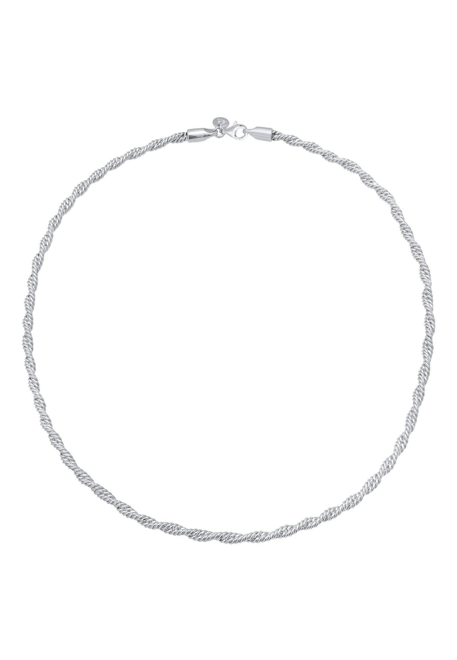 Elli Premium Kette ohne Anhänger »Halskette Kordelkette Gedreht Basic 925 Silber«