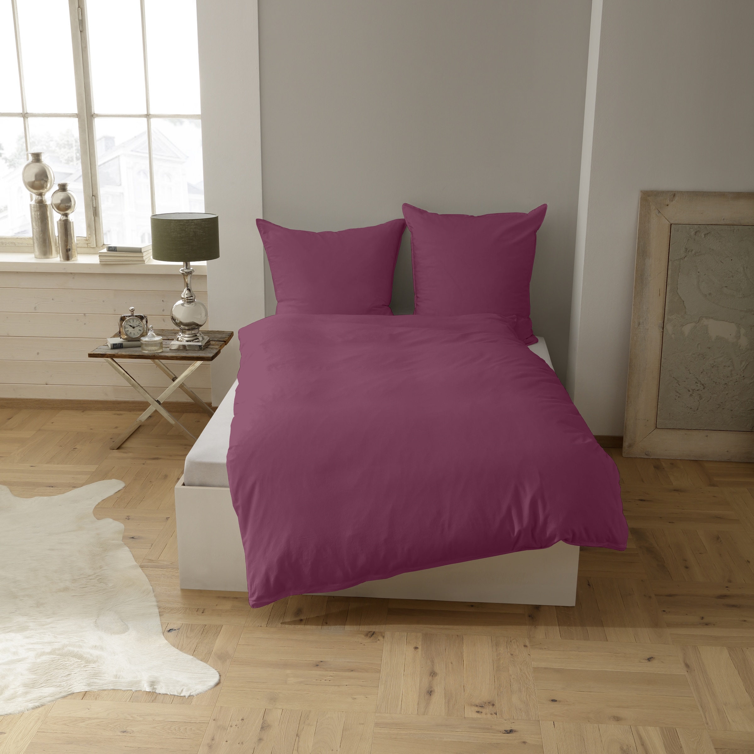 CASATEX Bettwäsche »Uni«, Uni Design, Reißverschluss, tolle Farben