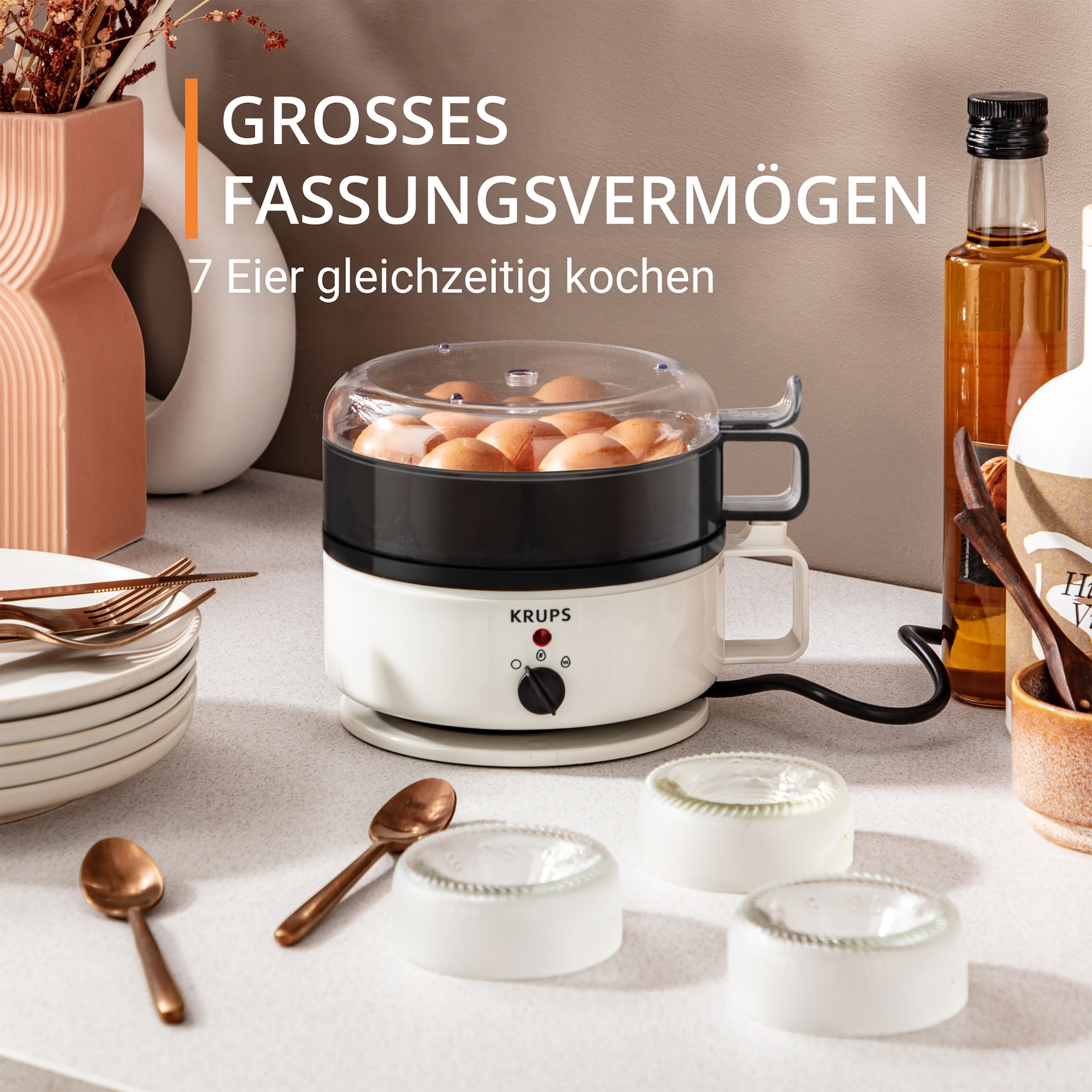 Krups Eierkocher »EG2301 Ovomat Super«, für 7 St. Eier, 400 W, für bis zu 7 Eier, inkl. Koch- und Warmhaltefunktion
