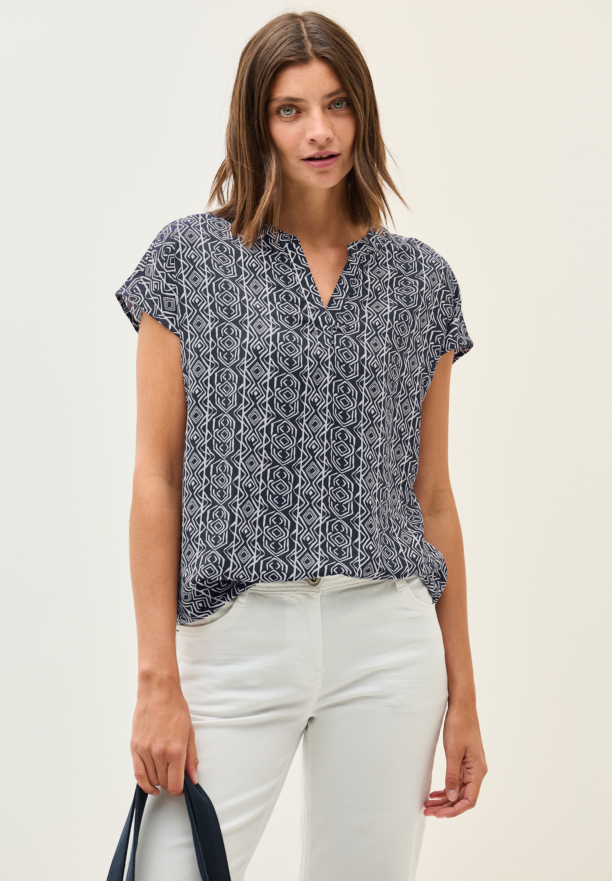 Cecil Kurzarmbluse, mit All-Over Print