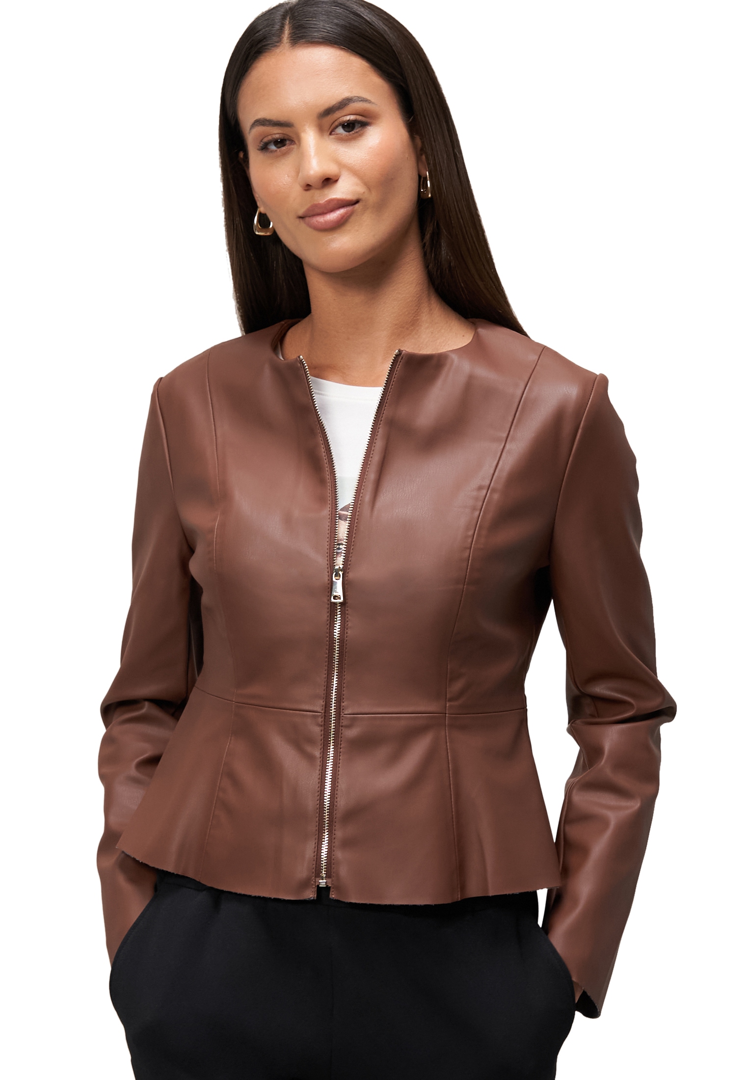 Zero Jackenblazer »Blazer-Jacke in Lederoptik«