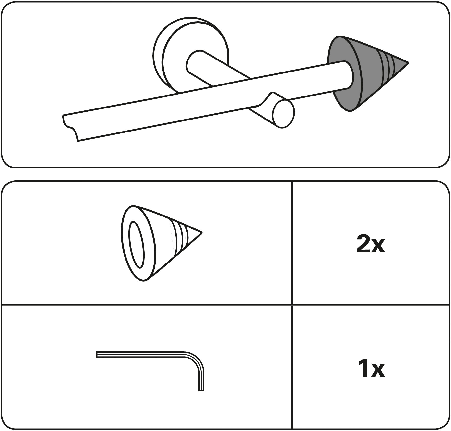 GARDINIA Gardinenstangen-Endstück »Memphis« Serie Einzelprogramm Memphis Ø 16 mm