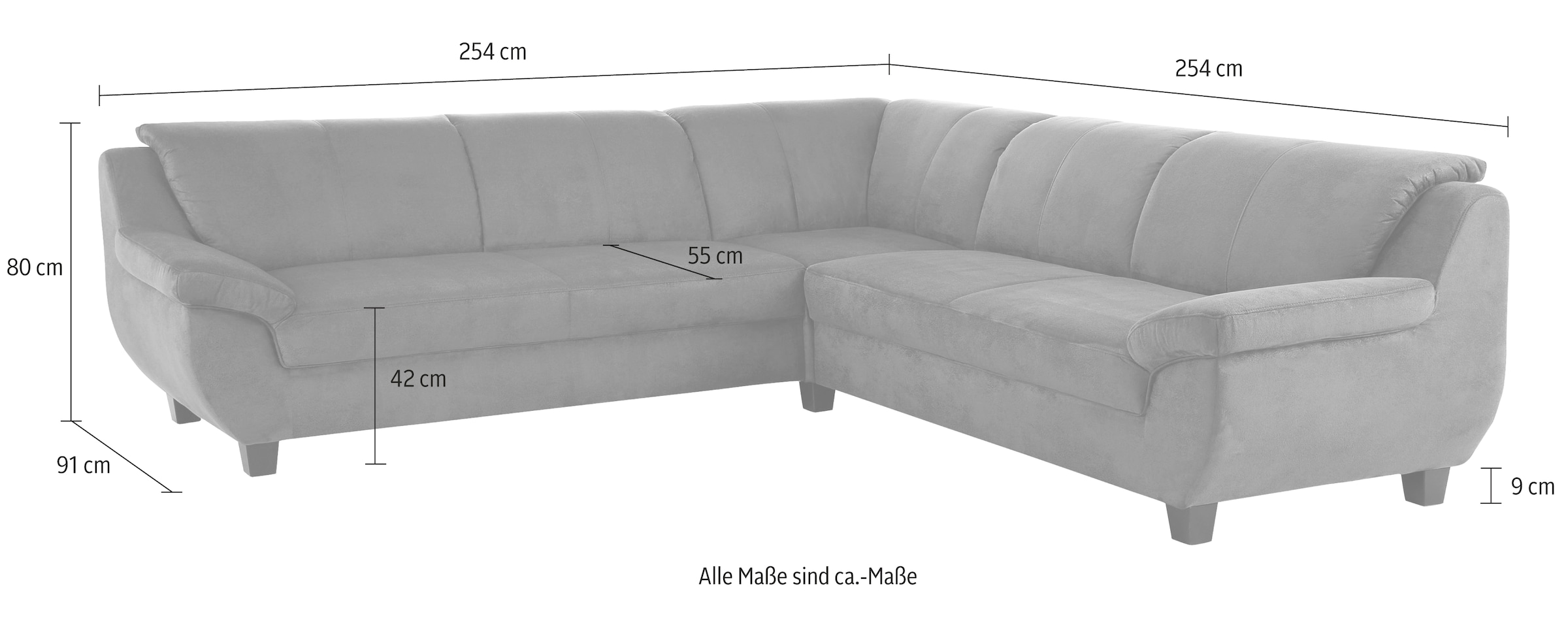 Home affaire Ecksofa »Yesterday L-Form«, gleichschenklig, wahlweise mit Bettfunktion