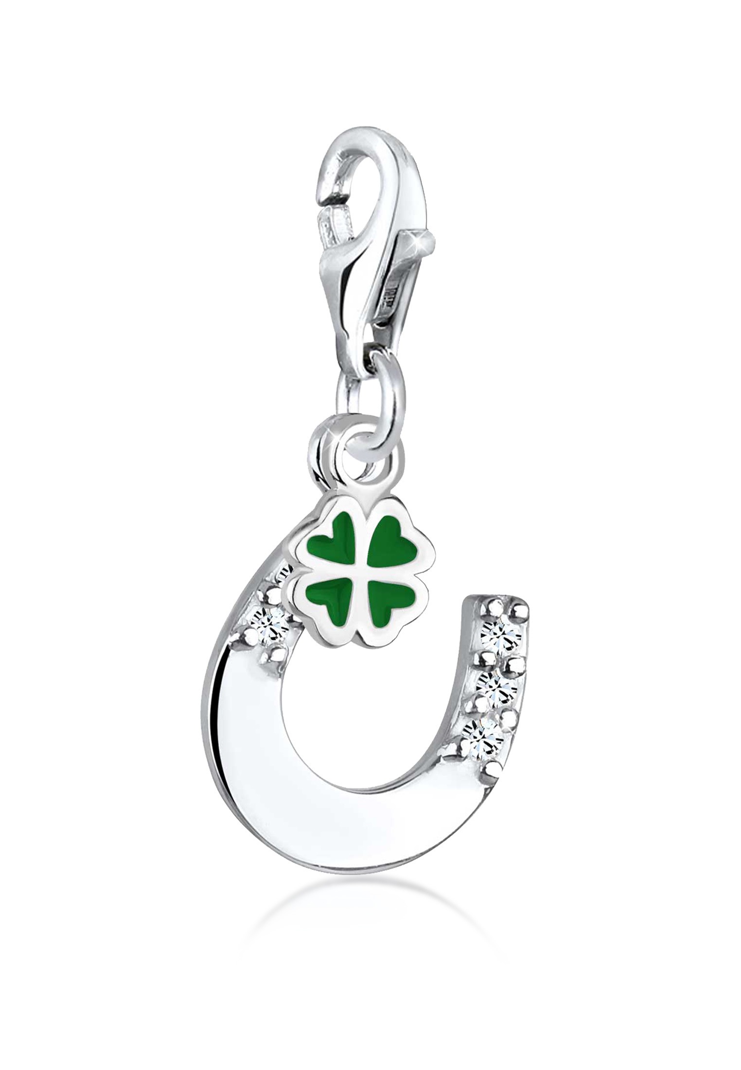 Elli Charm Medaillon »Charm Hufeisen Kleeblatt Kristalle 925 Silber«