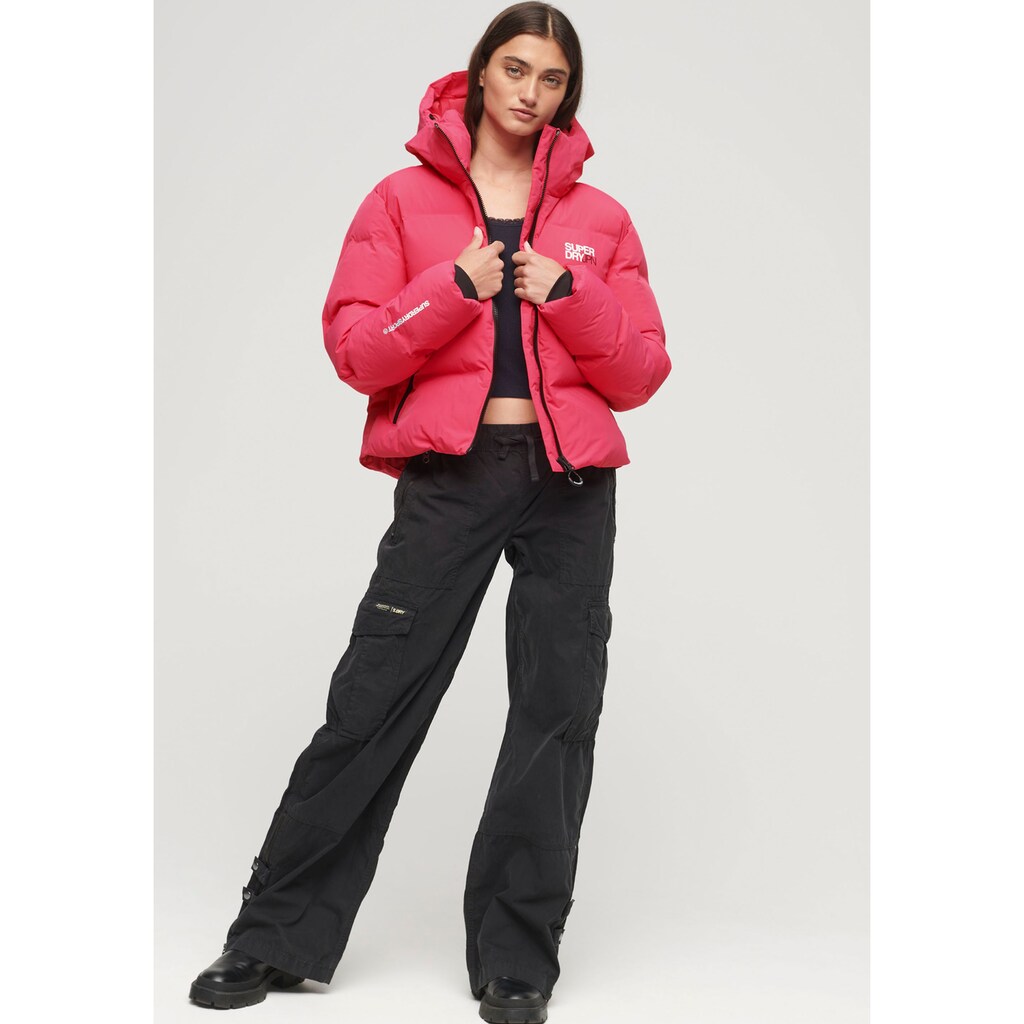 Superdry Steppjacke »HOODED BOXY PUFFER JACKET«, mit Kapuze