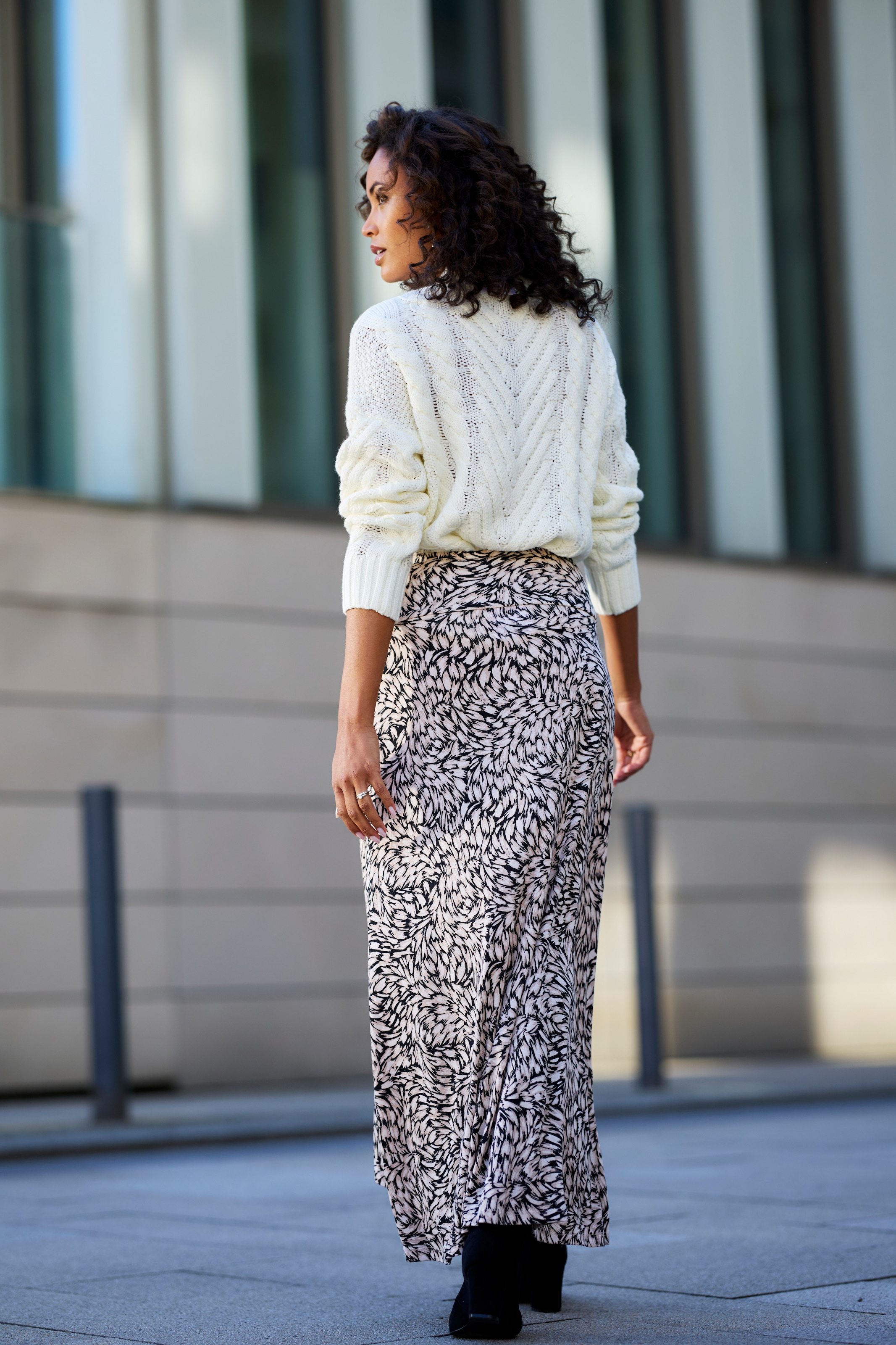 Buffalo Stehkragenpullover mit Zopfmuster, Winterpullover, Basic