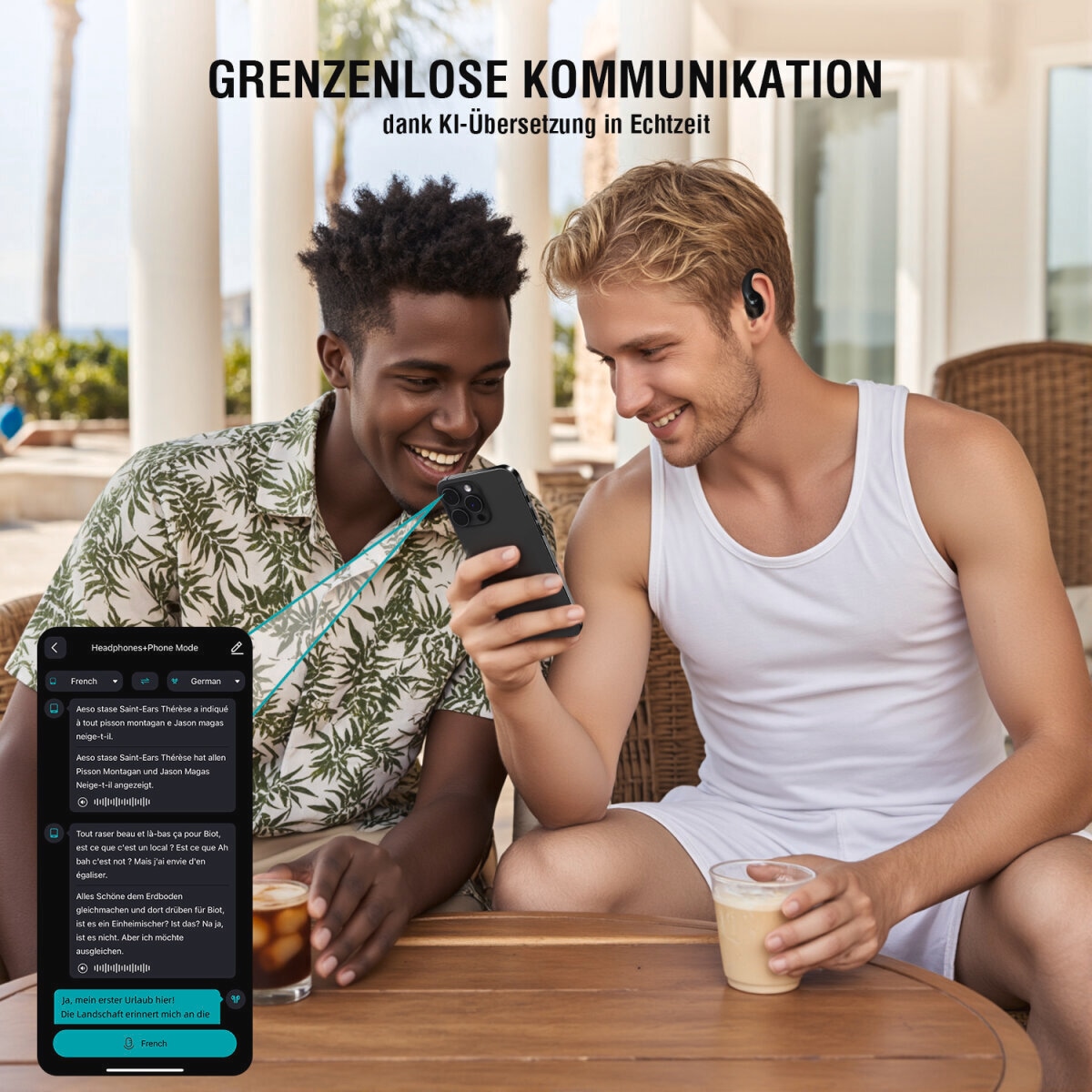 4smarts wireless Kopfhörer »Open-Ear Bluetooth Kopfhörer SkyBuds AI Screen«, A2DP Bluetooth-AVRCP Bluetooth-HFP, Freisprechfunktion