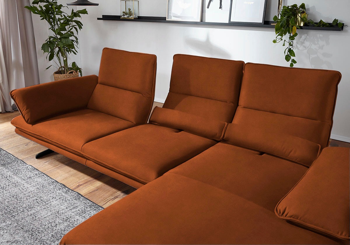 W.SCHILLIG Ecksofa »broadway, Designsofa mit tollem Sitzkomfort«, Sitztiefenverstellung, Kopfteil- & Seitenteilverstellung, Breite 291cm