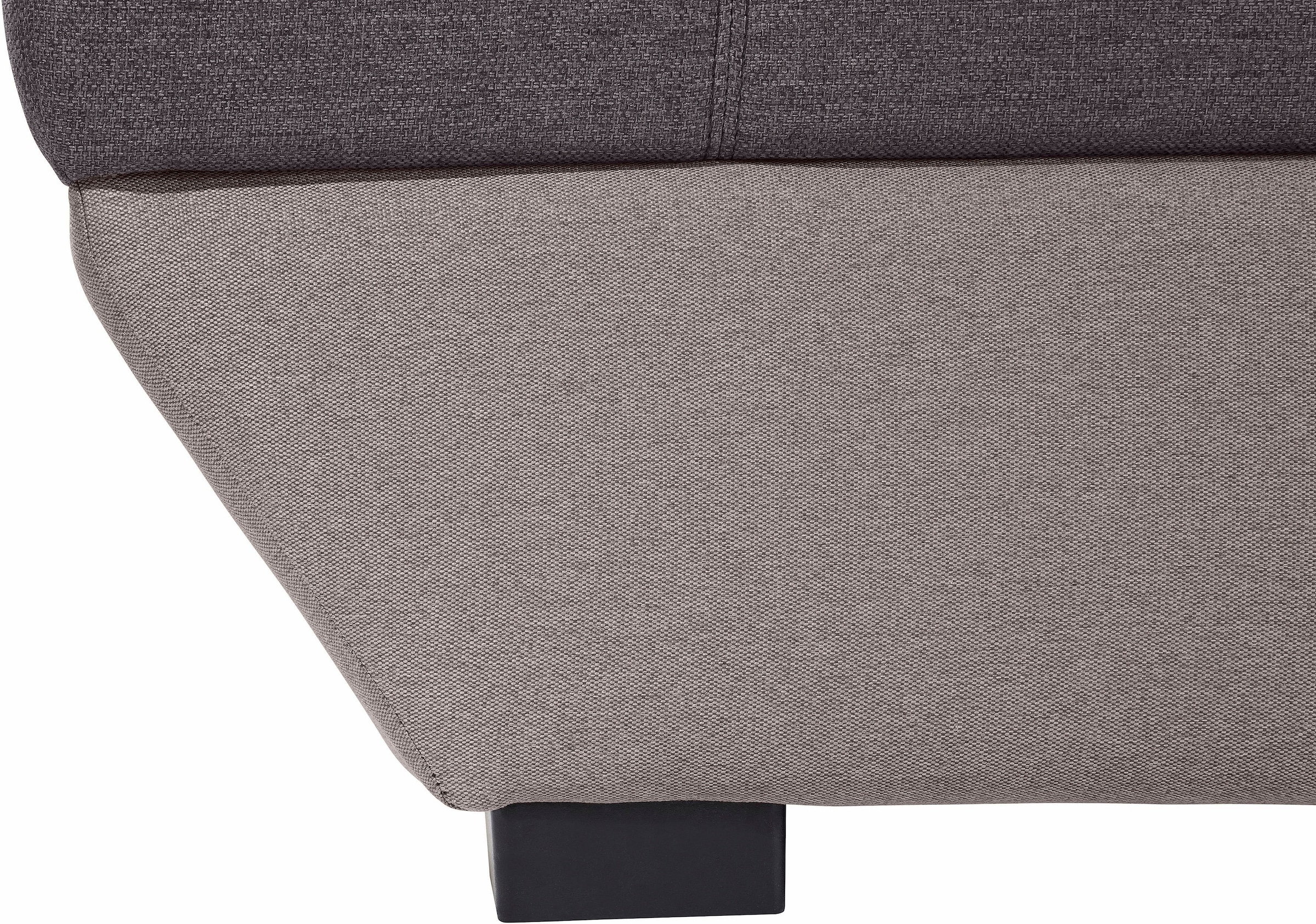 COTTA Polstergarnitur »Speedway U-Form«, (Set), Set bestehend aus: Wohnlandschaft mit Kopfteilverstellung & Hocker
