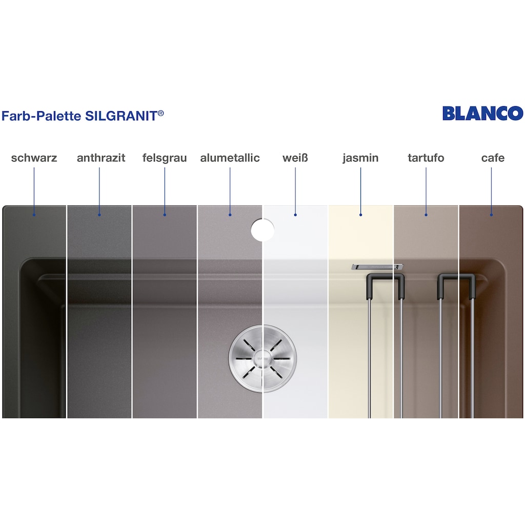 Blanco Granitspüle »ELON XL 6 S«, erhältlich in mehreren Farben, inklusive gratis Edelstahl-Tropfgitter