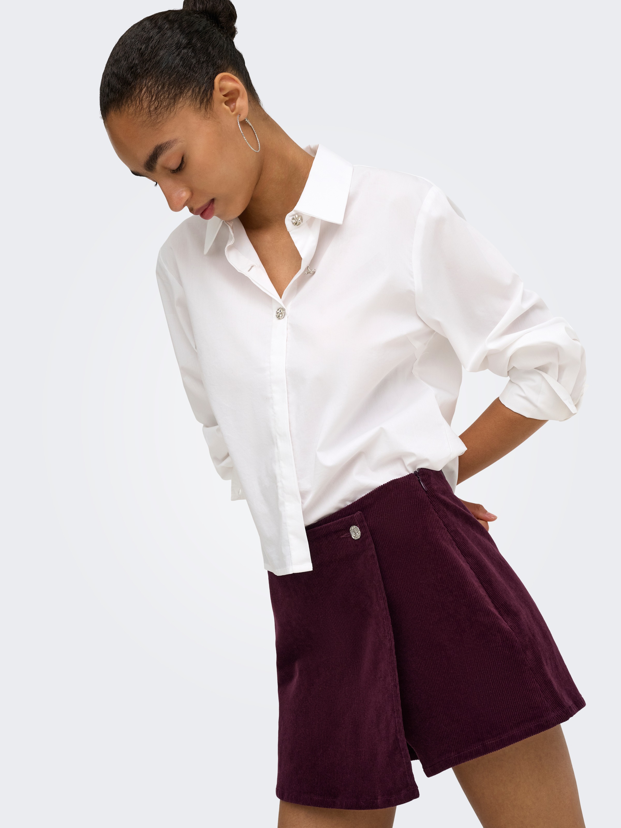 ONLY Cordrock »ONLZEVA HW CORD WRAP SKORT CC PNT« Baumwollmischung, Cord mit Stretch