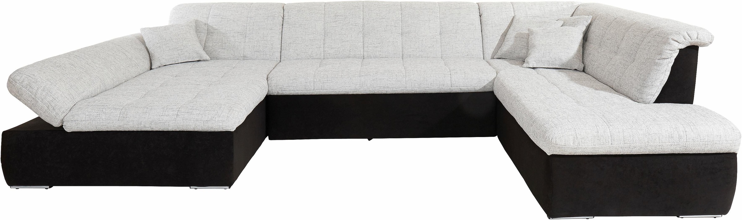 DOMO collection Wohnlandschaft »Moric U-Form auch in Cord«, im XXL-Format, wahlweise mit Bettfunktion und Armlehnenverstellung