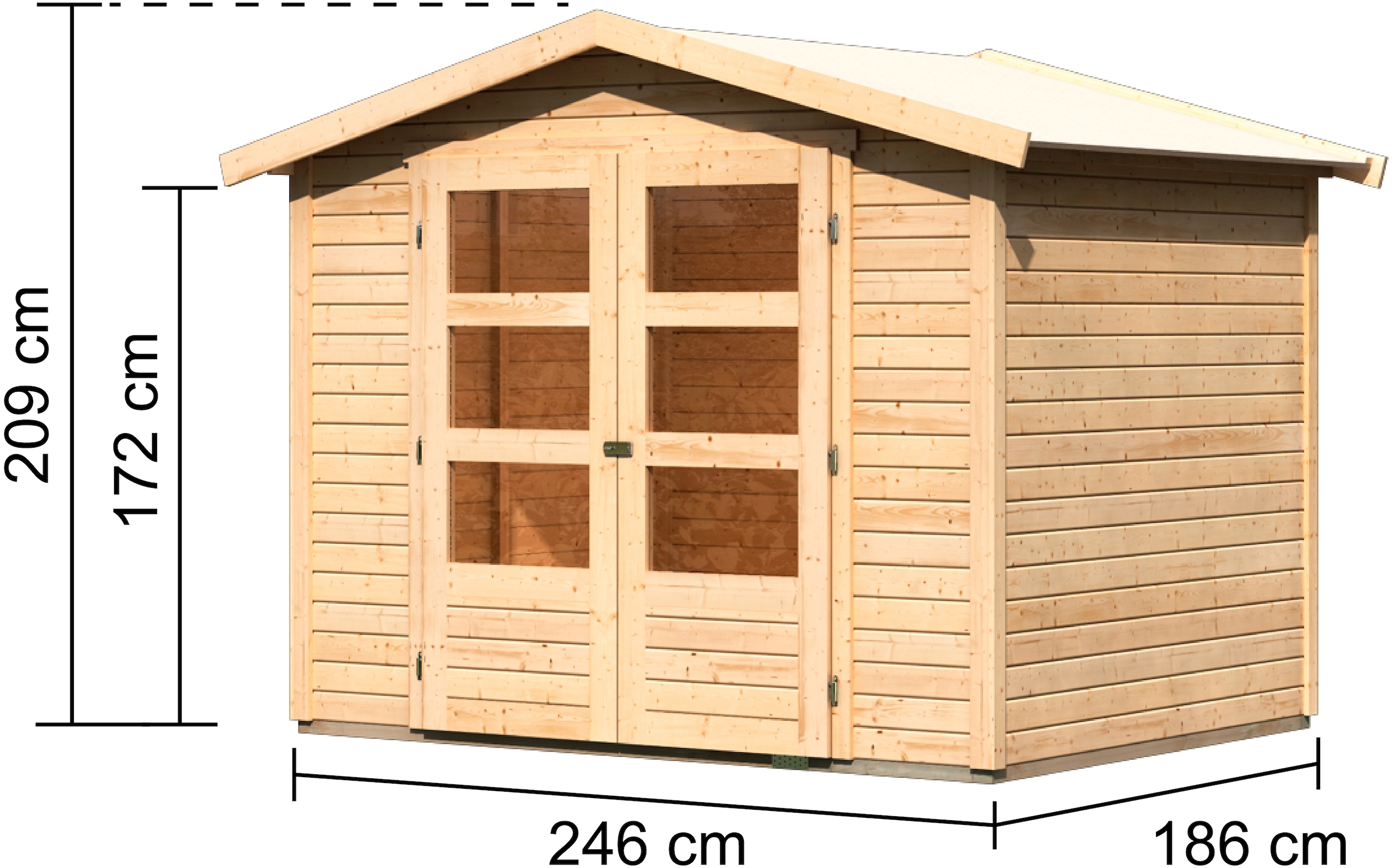 Karibu Gartenhaus »Amberg 3« anthrazit, naturbelassen oder terragrau