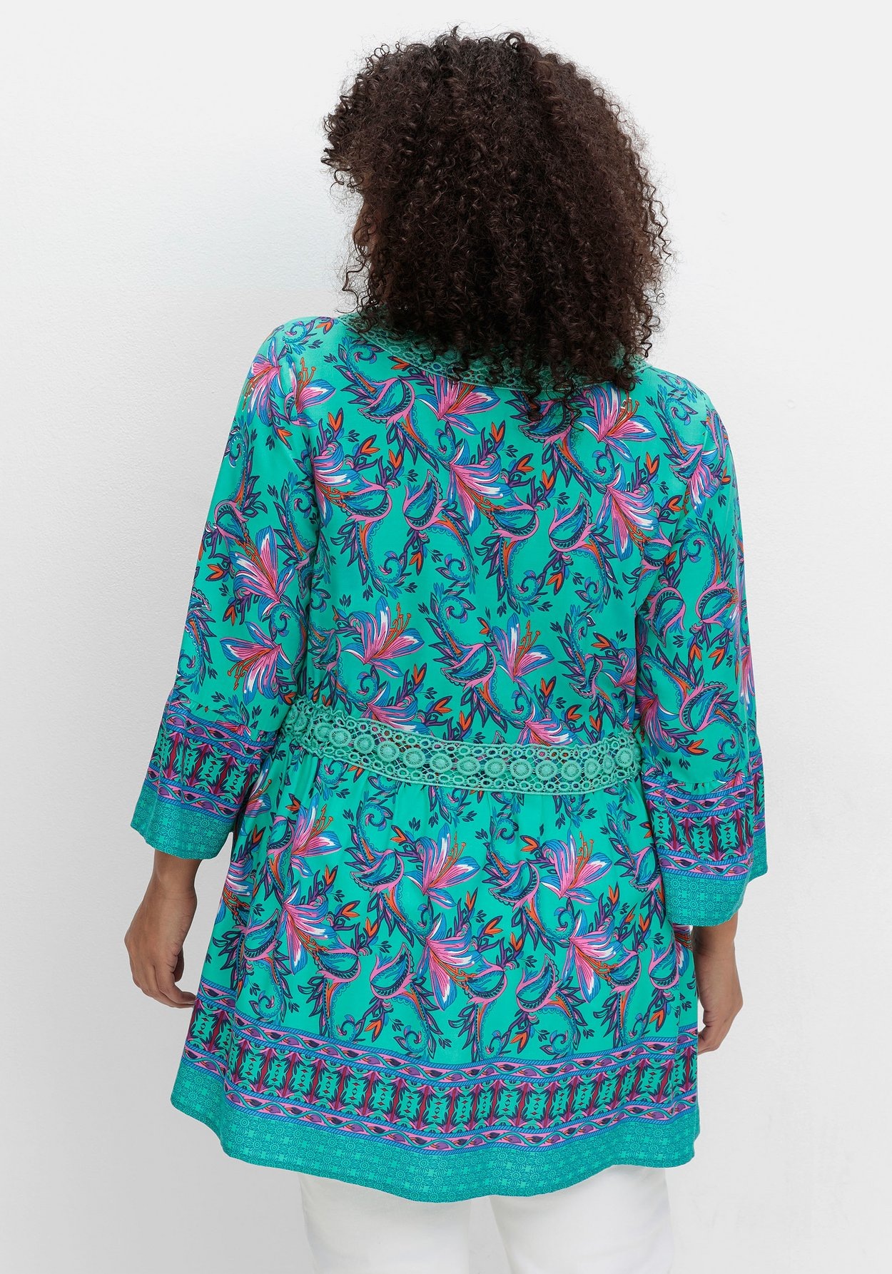 Sheego Longbluse »Longbluse im Boho-Stil, mit Trompetenärmeln«