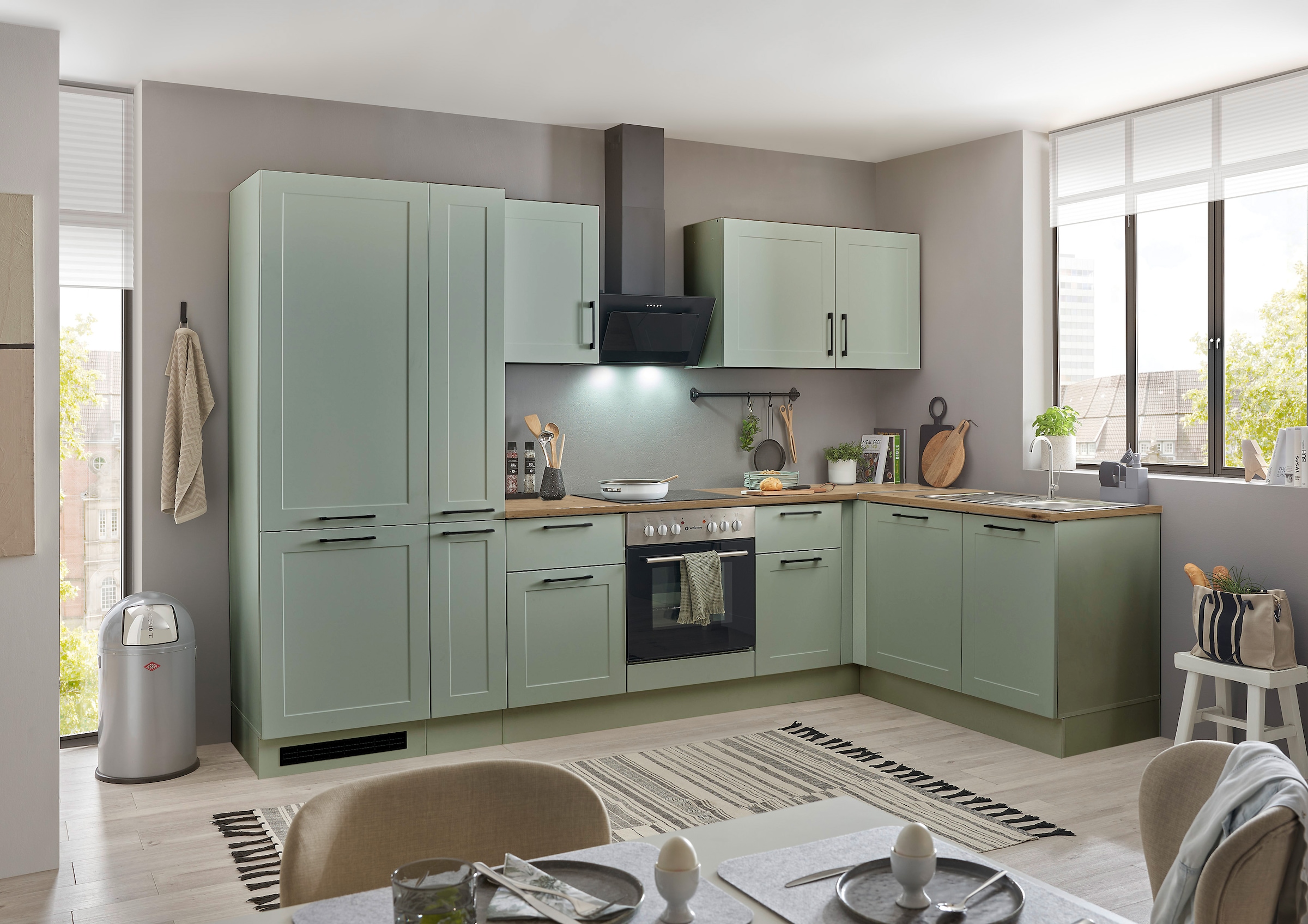 BASIC by Balculina Winkelküche »Marsi« Stellmaße 310x175 cm, wahlweise mit E-Geräten, mit Soft-Close-Funktion