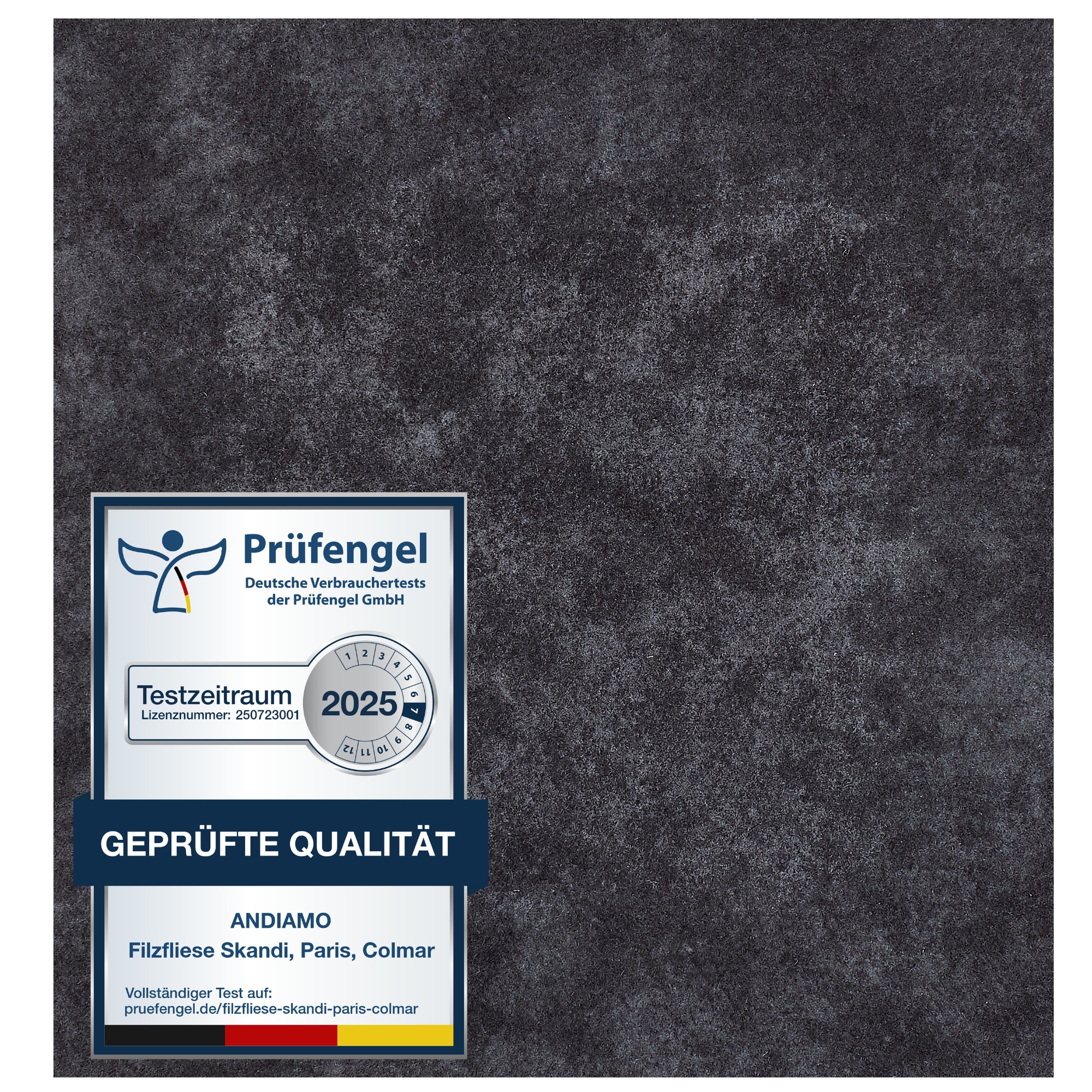 Andiamo Teppichfliese "Colmar Nadelfilz, Gesamthöhe 4 mm" quadratisch 40x40 cm, selbstklebend, robust & strapazierfähig, 25 Stück (4 qm)