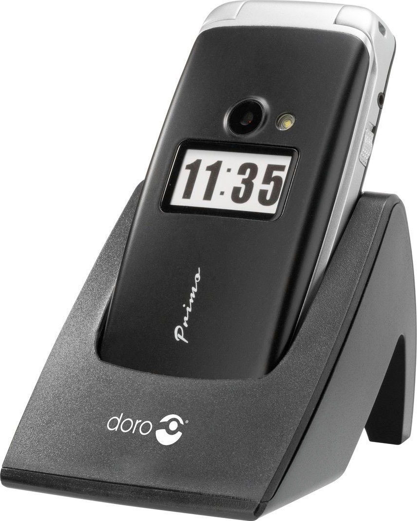 Doro Klapphandy »Primo 413«, silberfarben/schwarz, 6,1 cm/2,4 Zoll, 2 MP Kamera