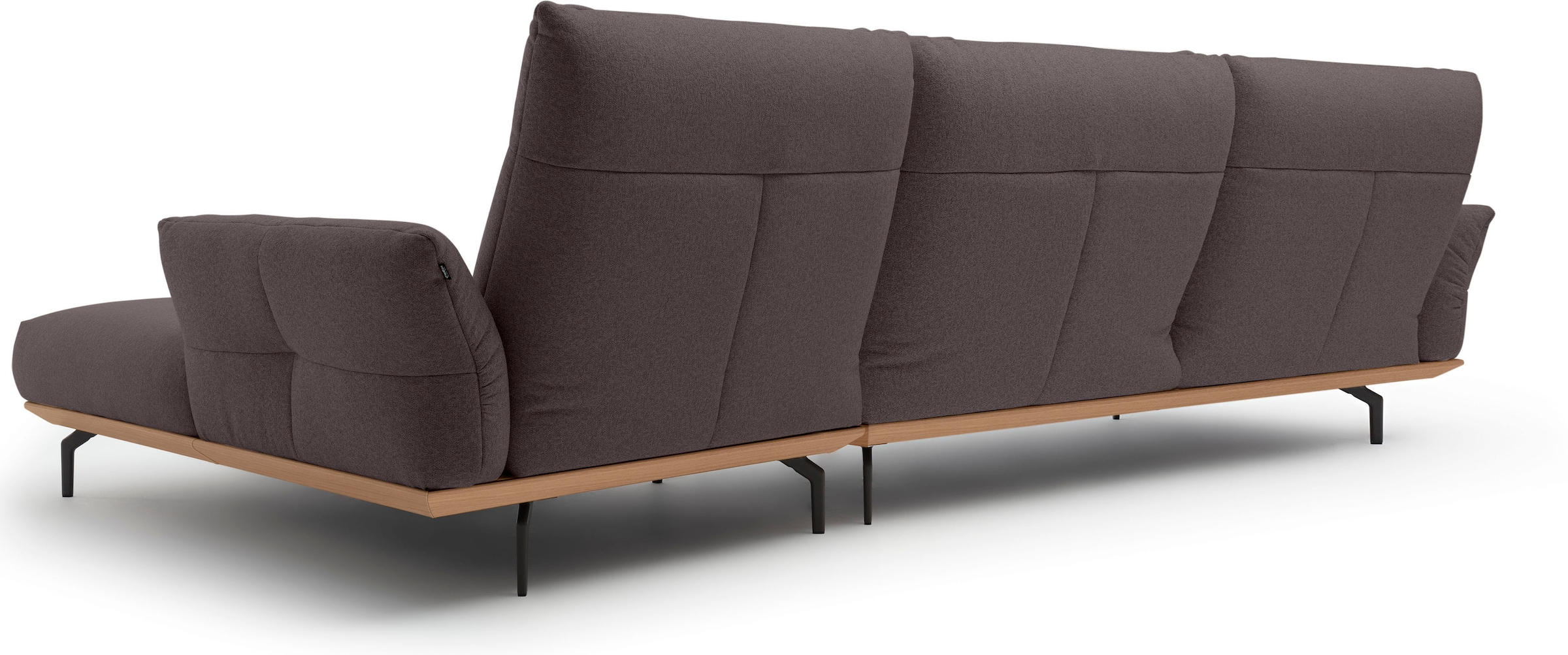 Creation BY ROLF BENZ Ecksofa »CR.460, Design-Sofa der Extraklasse, verstellbare Rückenlehne, L-Form« Sockel in Eiche, Winkelfüße in Umbragrau, Breite 338 cm