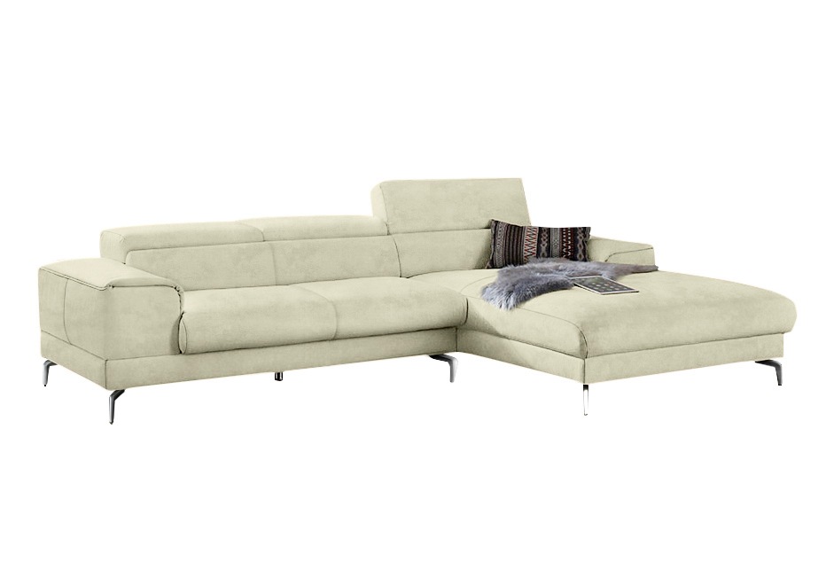 W.SCHILLIG Ecksofa »piedroo, Designsofa mit tollem Sitzkomfort, bequem und elegant, L-Form«, Kopfteilverstellung, wahlweise mit Sitztiefenverstellung, Breite 303cm