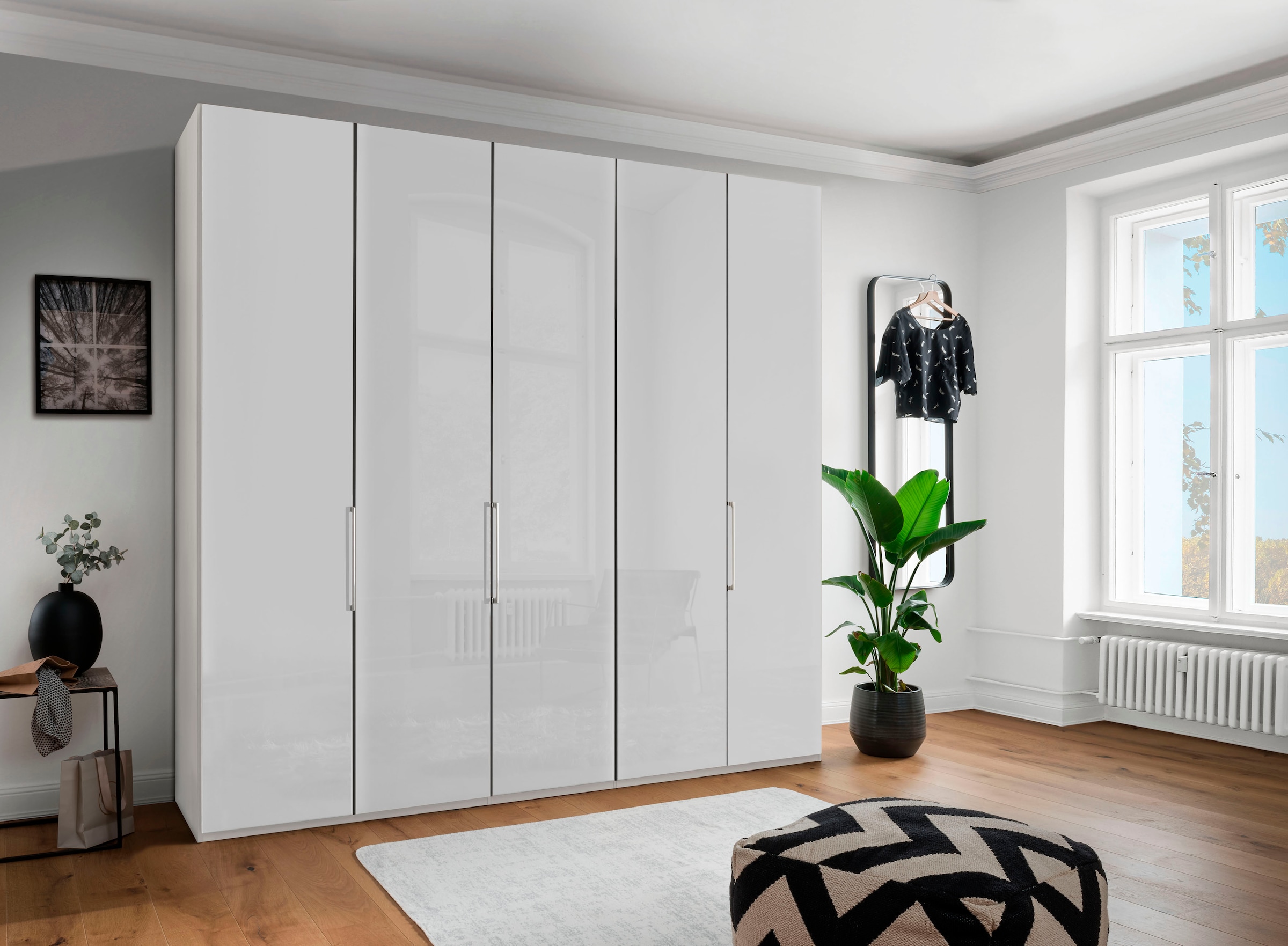 WIEMANN Kleiderschrank »Monaco, Kleiderschrank, Schrank, Wäscheschrank, mit edler Glasfront« 2 Breiten, 2 Höhen 216/236 cm auswählbar, MADE IN GERMANY,  hochwertigen Beschläge inkl. Türdämpfung, variable Inneneinteilung