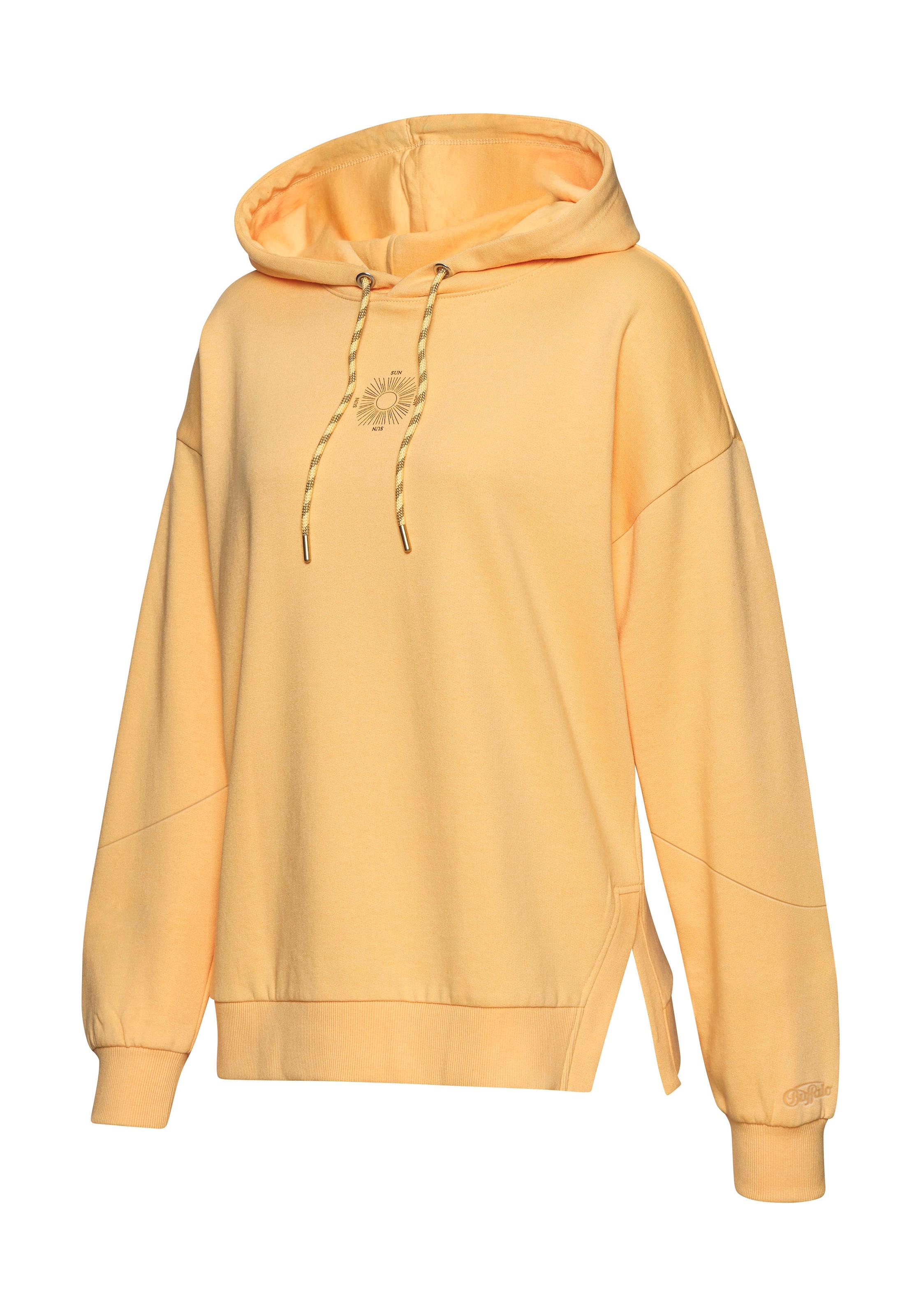 Buffalo Hoodie, Kapuzensweatshirt mit großem Rückenprint- mit Glanz-Effekt, Loungewear