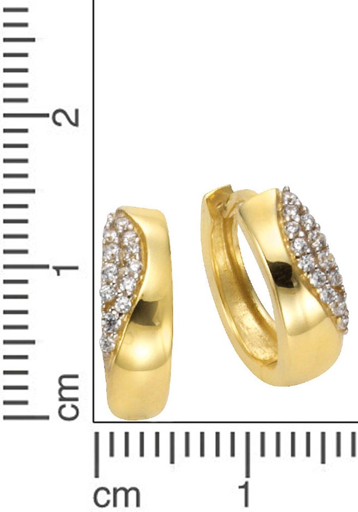 Firetti Paar Creolen »Schmuck Geschenk Gold 333« mit Zirkonia (synth.)