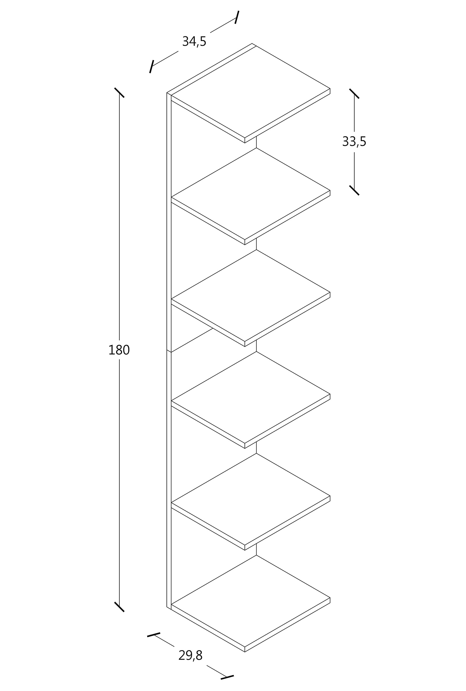 VCM Wandregal »Holz Wandregal Hängeregal Regal Deko Board Lazas« 1 Stk. tlg.
