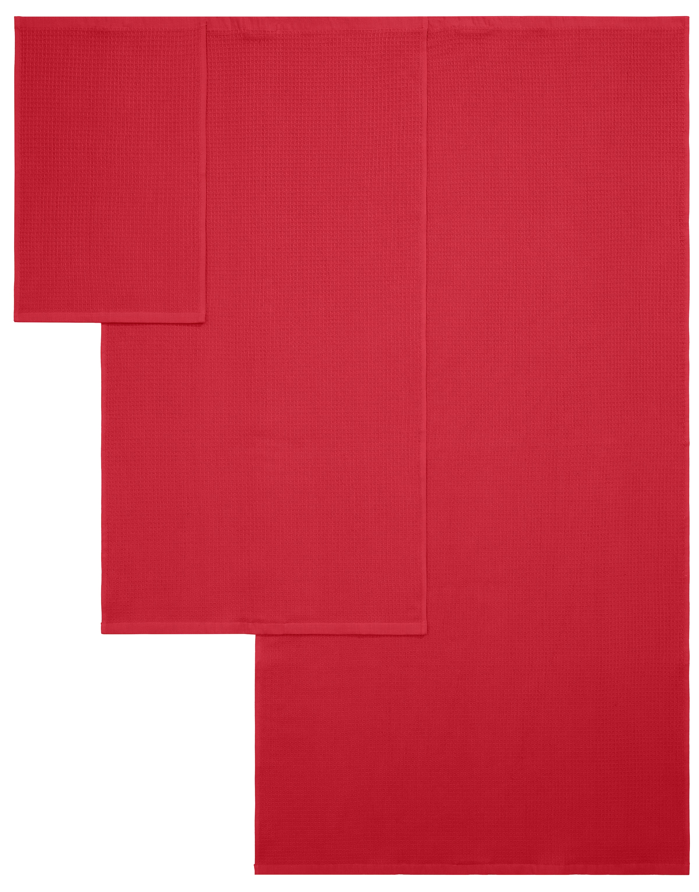 KangaROOS Handtuch Set »Cassidy, Handtuch in Premium Qualität, 500 gr/m², Waffeloptik«, (Set, 6 St., 6er Set Handtücher 50 x 100 cm), Duschtücher, Handtücher, Gästetücher, 100% Baumwolle