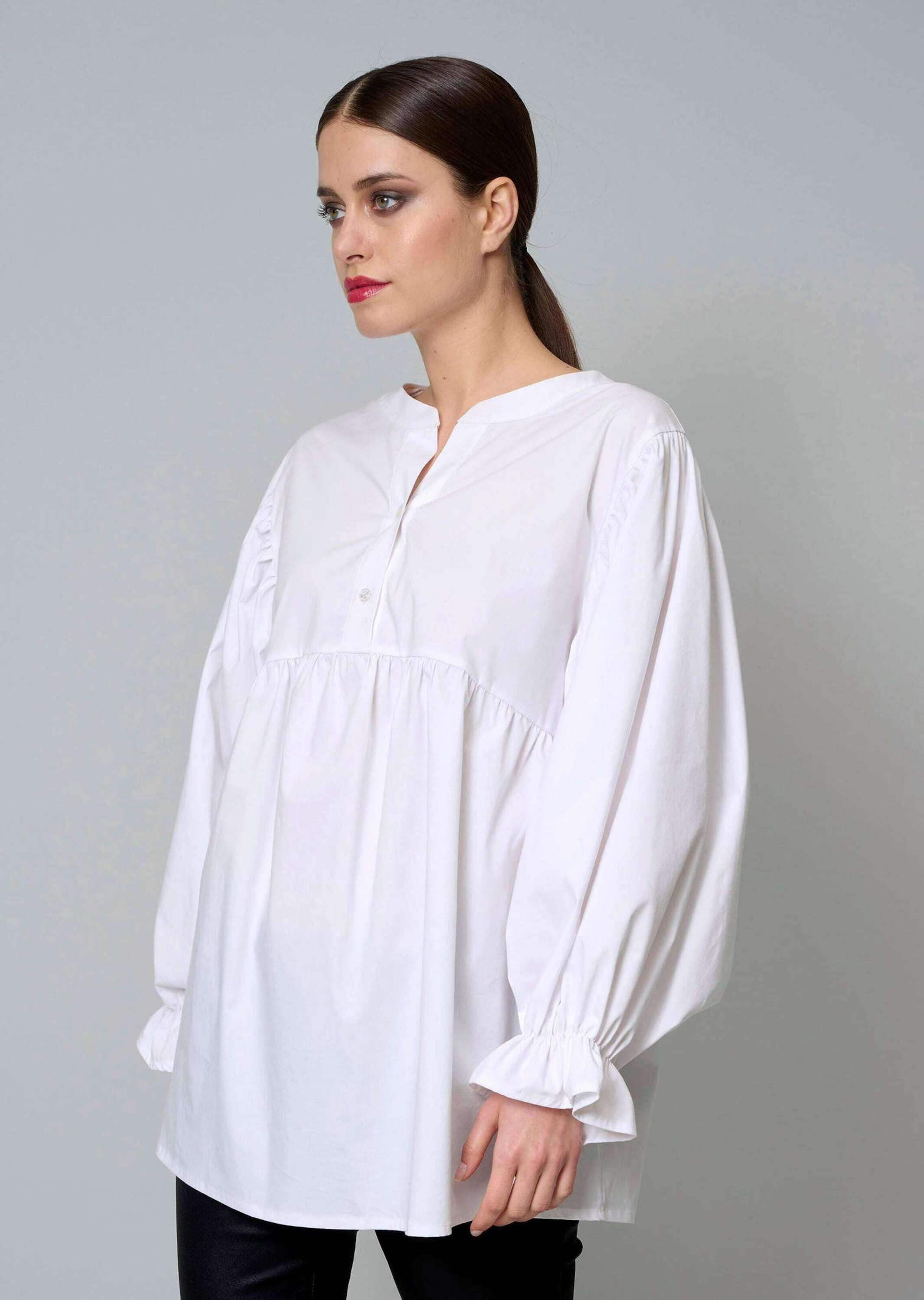 Alba Moda Schlupfbluse »Popelinebluse Popelinebluse mit Stehkragen«
