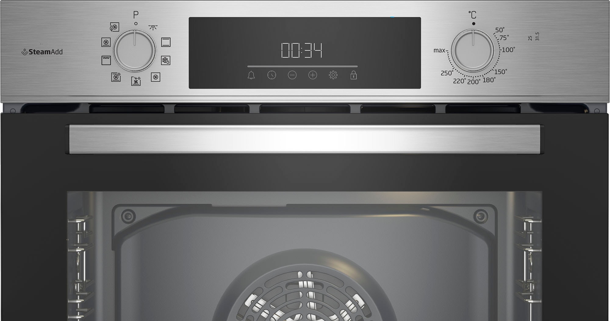 BEKO Einbaubackofen  »BBIS12301XE«, mit 2-fach-Teleskopauszug, SteamShine, SteamAdd Dampffunktion